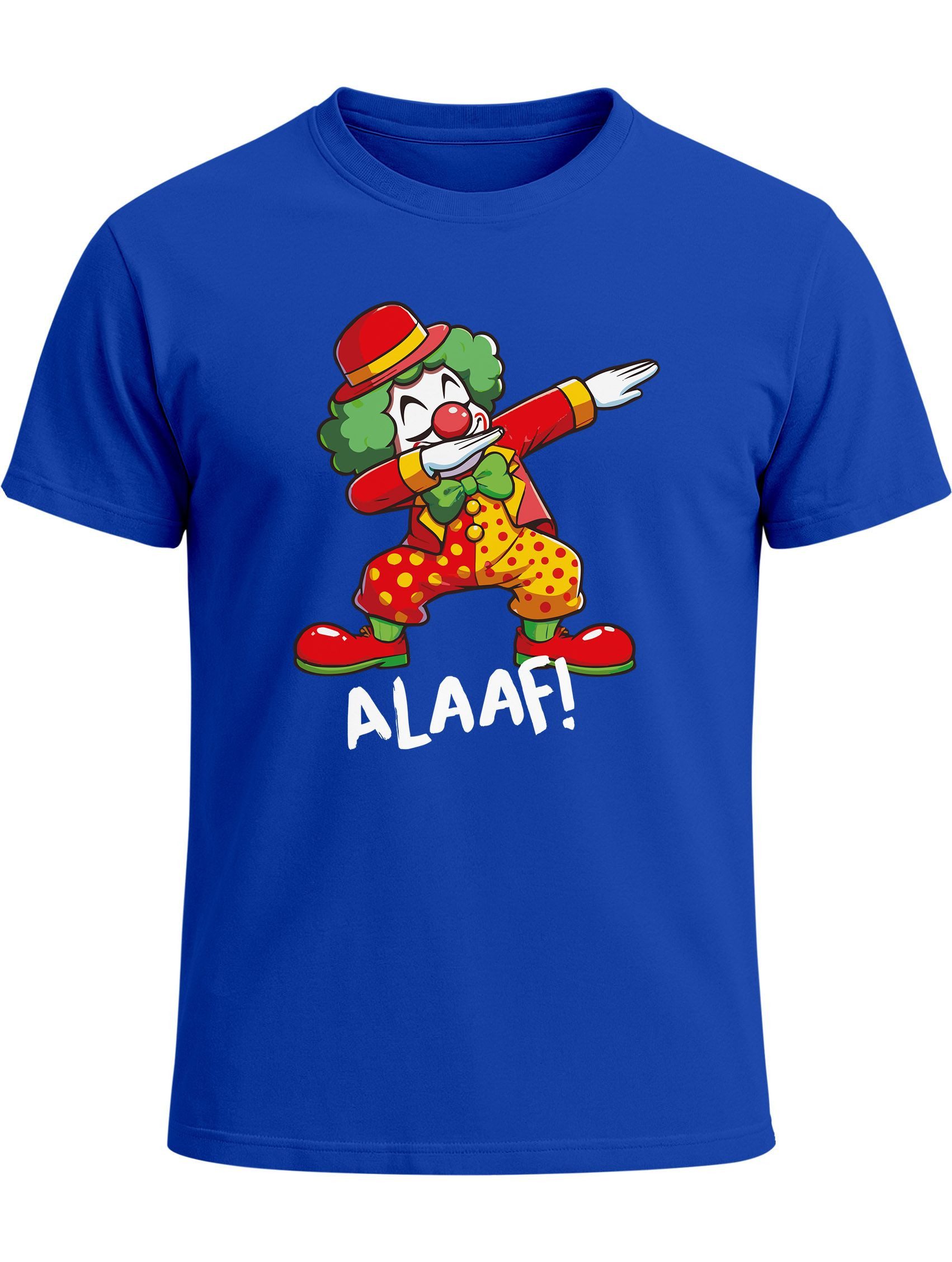 Print-Shirt Herren T-Shirt Fasching Karneval Dabbing Clown Kostüm-Ersatz Last