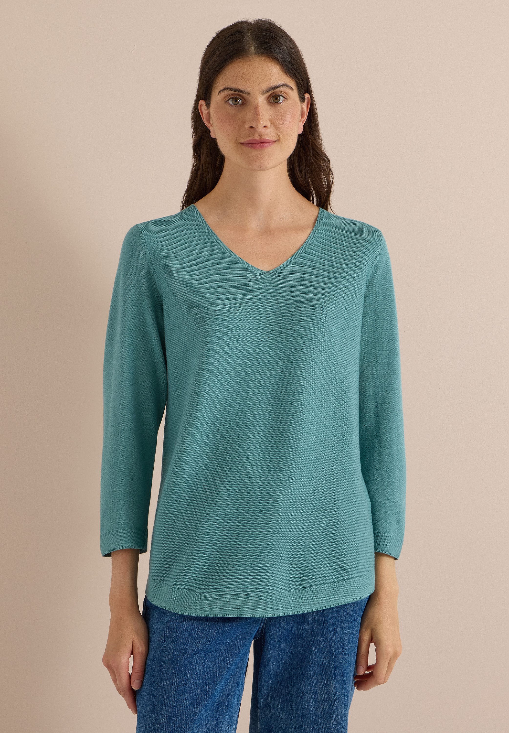 CECIL V-Ausschnitt-Pullover im soften Baumwoll-Mix