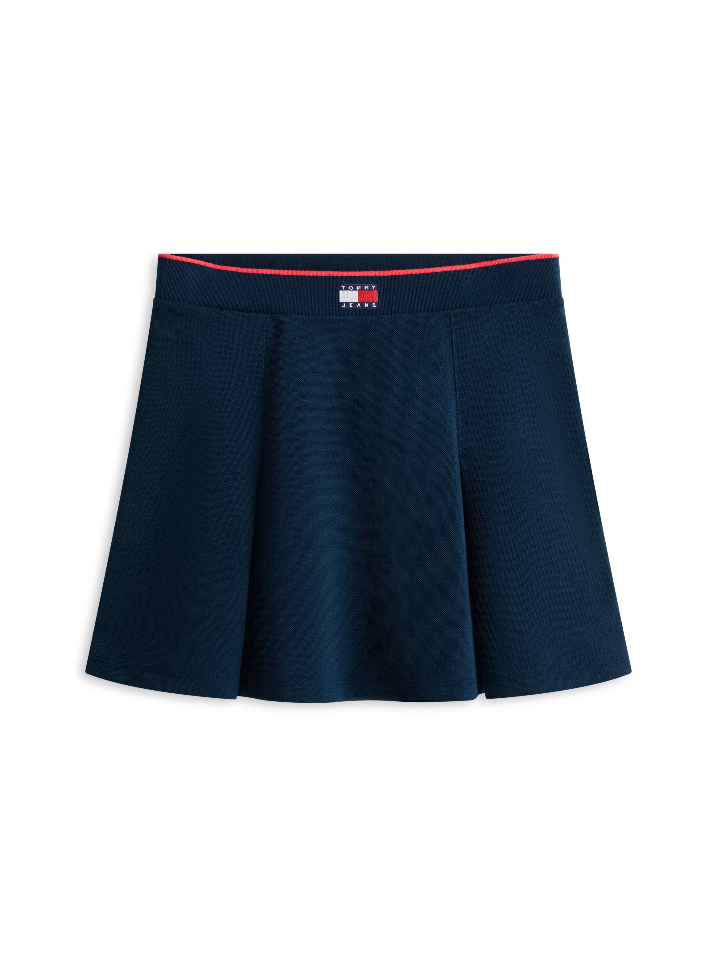 Tommy Jeans A-Linien-Rock TJW PIQUE F&F MINI SKIRT mit den klassischen Falten