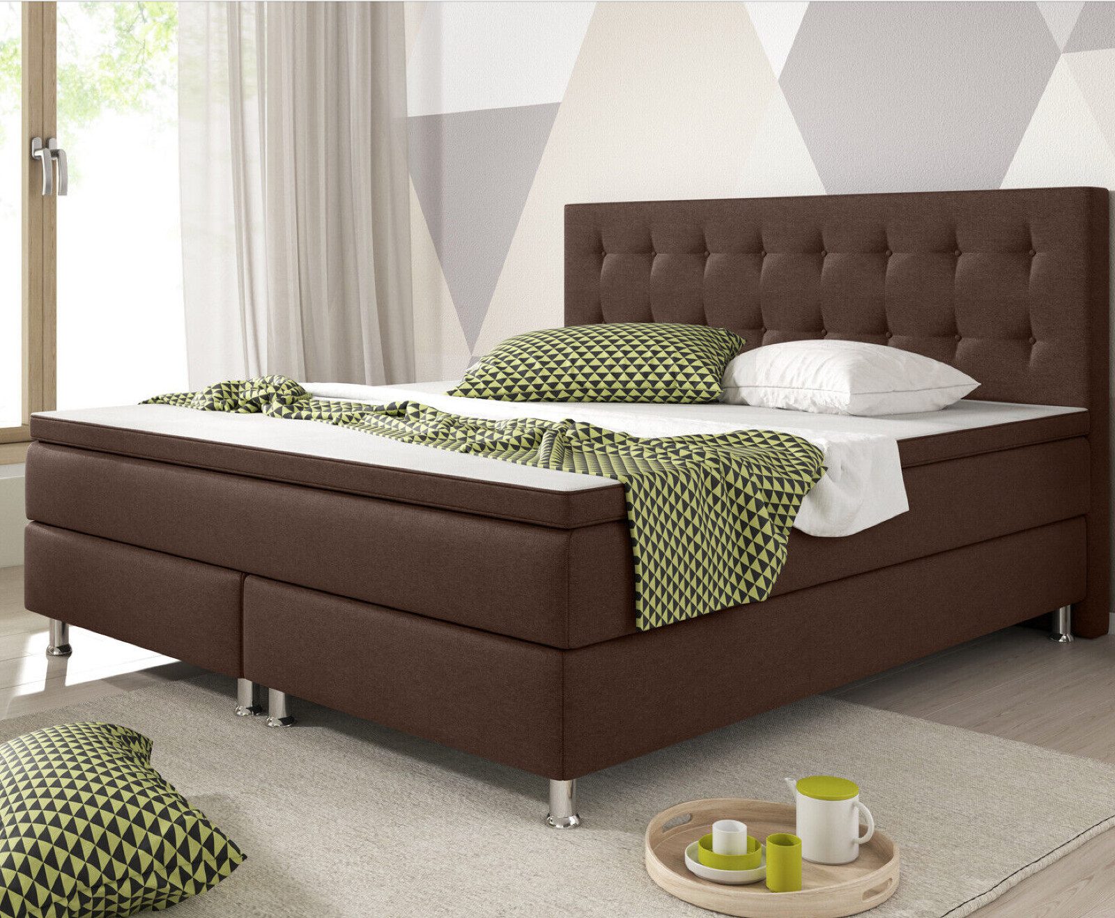 Homeline Boxspringbett 180x200 Boxspringbett mit Matratze günstig online kaufen