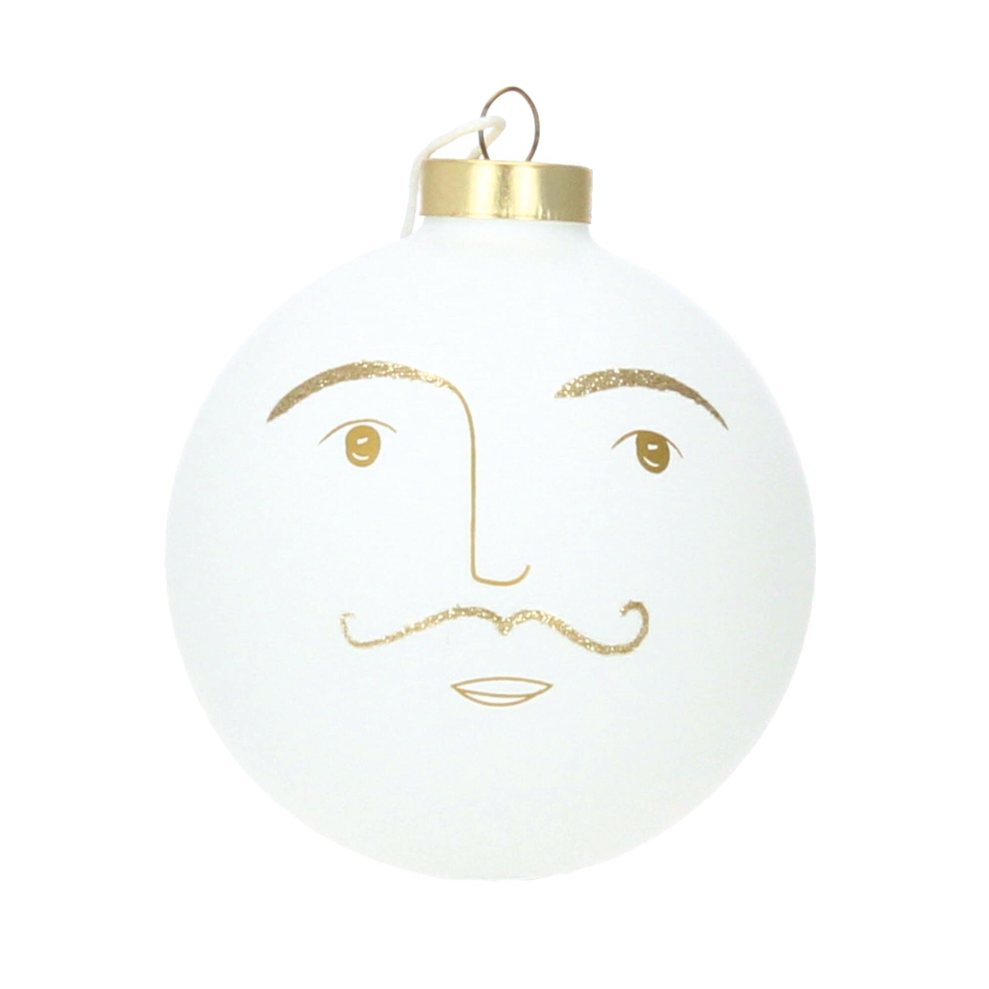 Räder Christbaumschmuck Kugelfreunde groÃ Hartmut 10 cm Glas Gesicht weiÃ