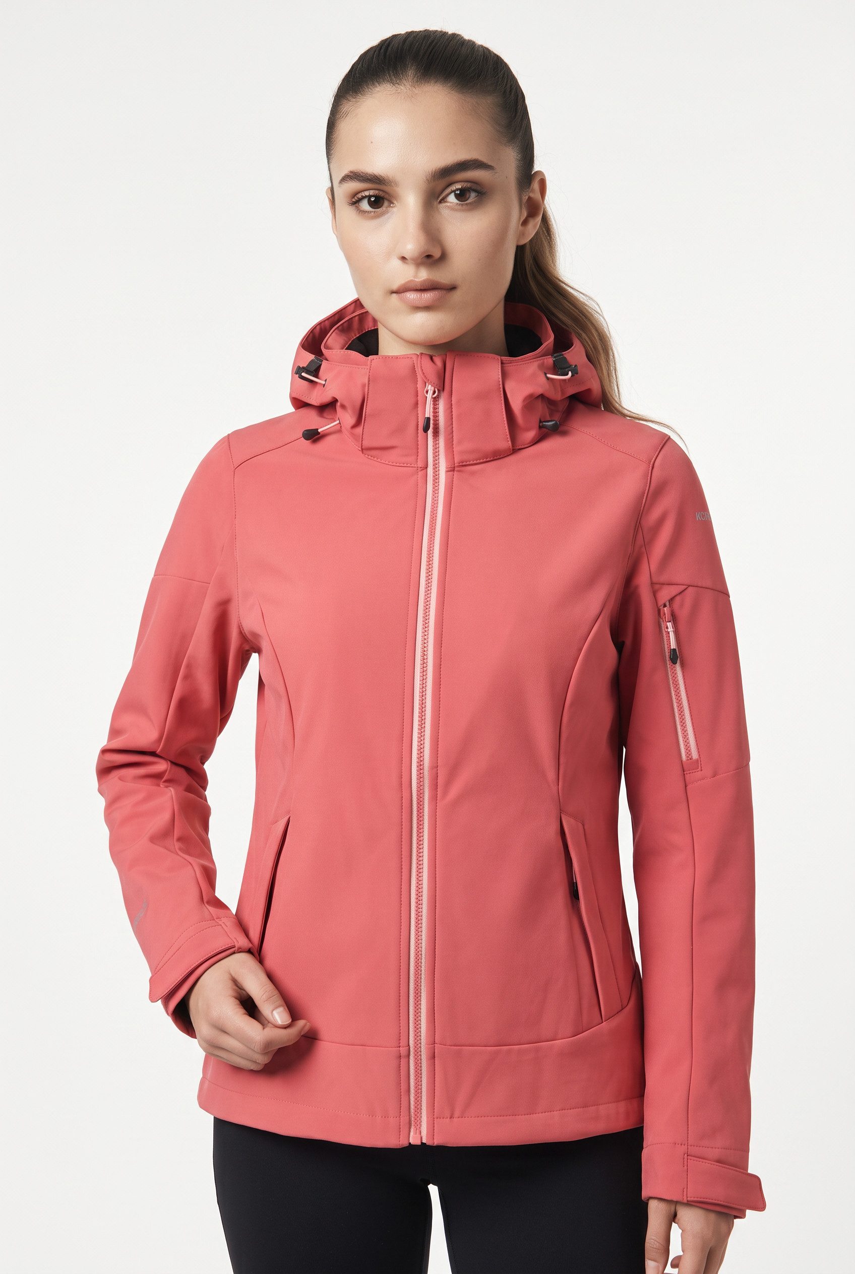 Icepeak Softshelljacke D SOFTSHELLJACKE BATHGATE Reißverschluss- und Ärmeltasche, atmungsaktiv, wasserabweisend