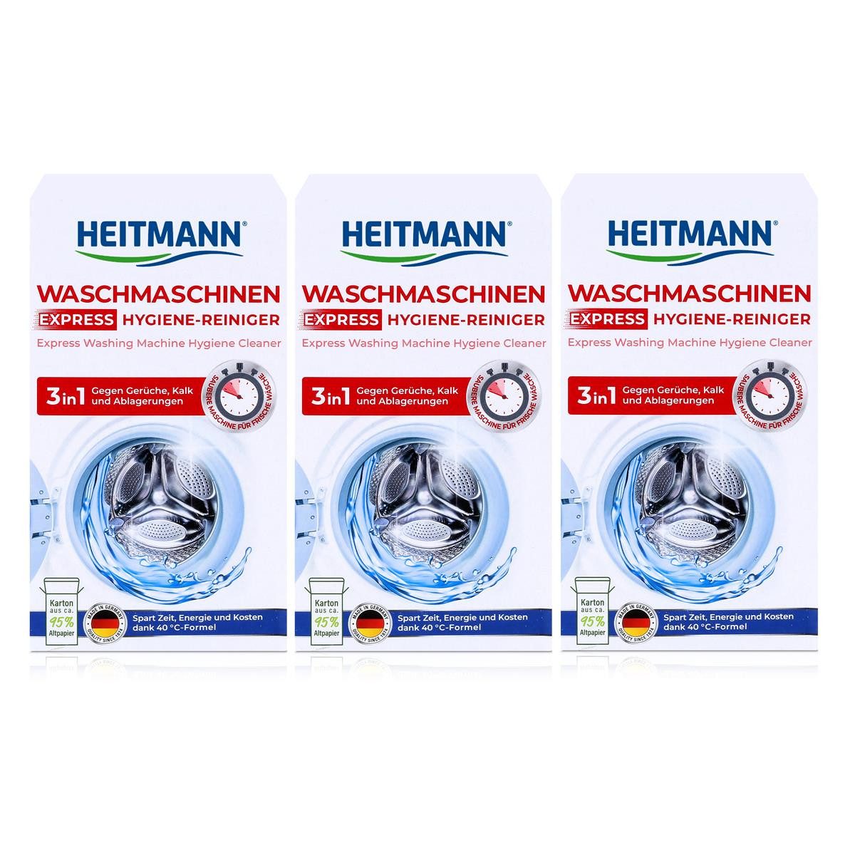 HEITMANN Heitmann Waschmaschinen express Hygiene Reiniger 250g (3er Pack) Spezialwaschmittel