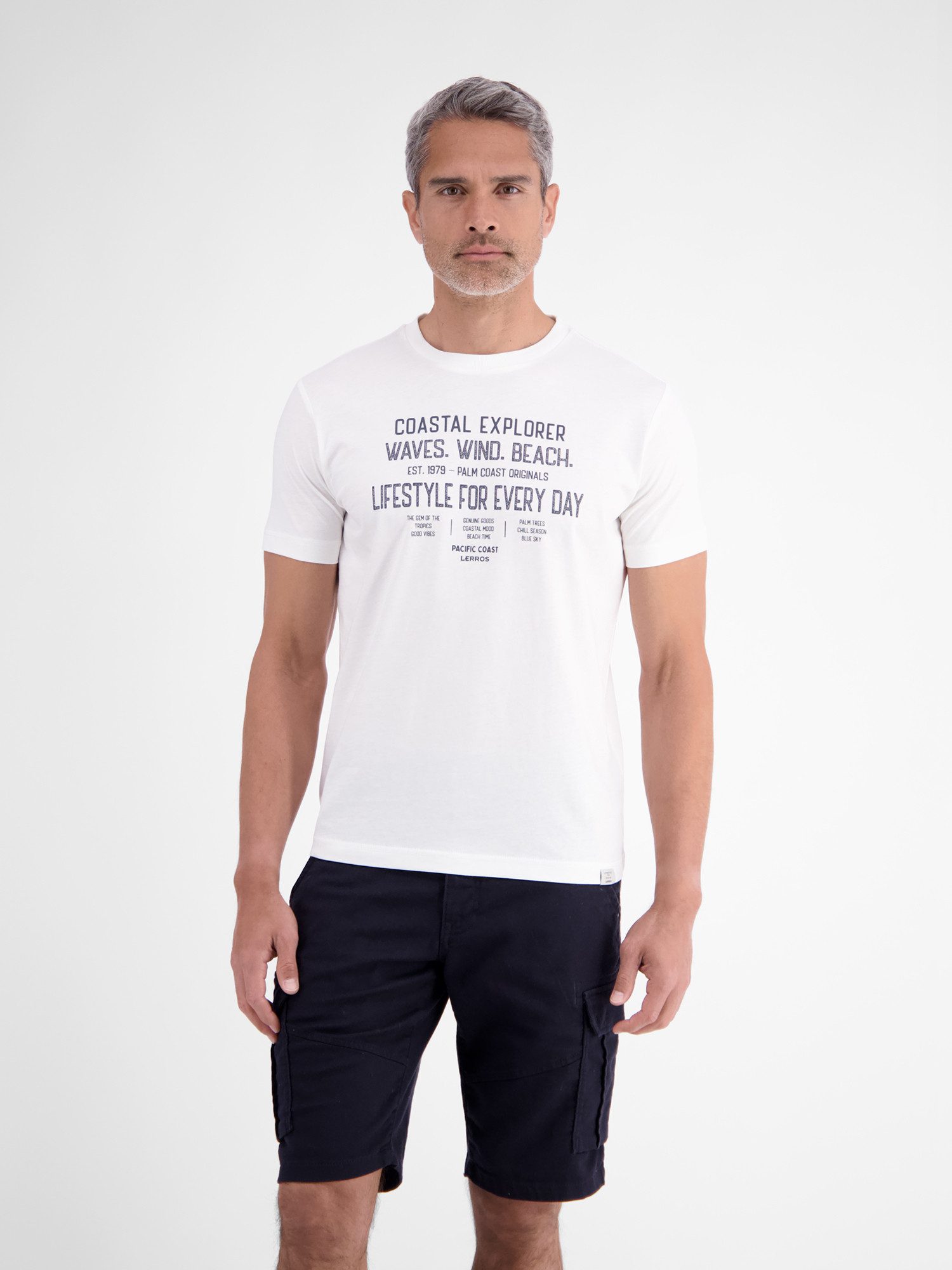 LERROS T-Shirt Sportliches T-Shirt aus Baumwolle mit coolem Slogan-Print