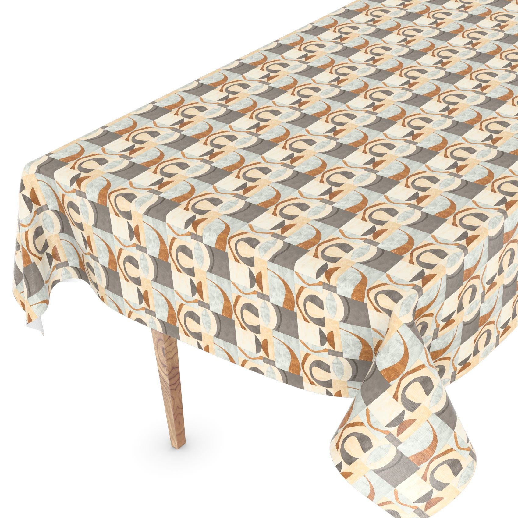 ANRO Tischdecke Wachstuchtischdecke Gartentischdecke Wachstischdecke (Einzelstück 1-tlg), Geprägt 140x100cm wasserabweisend