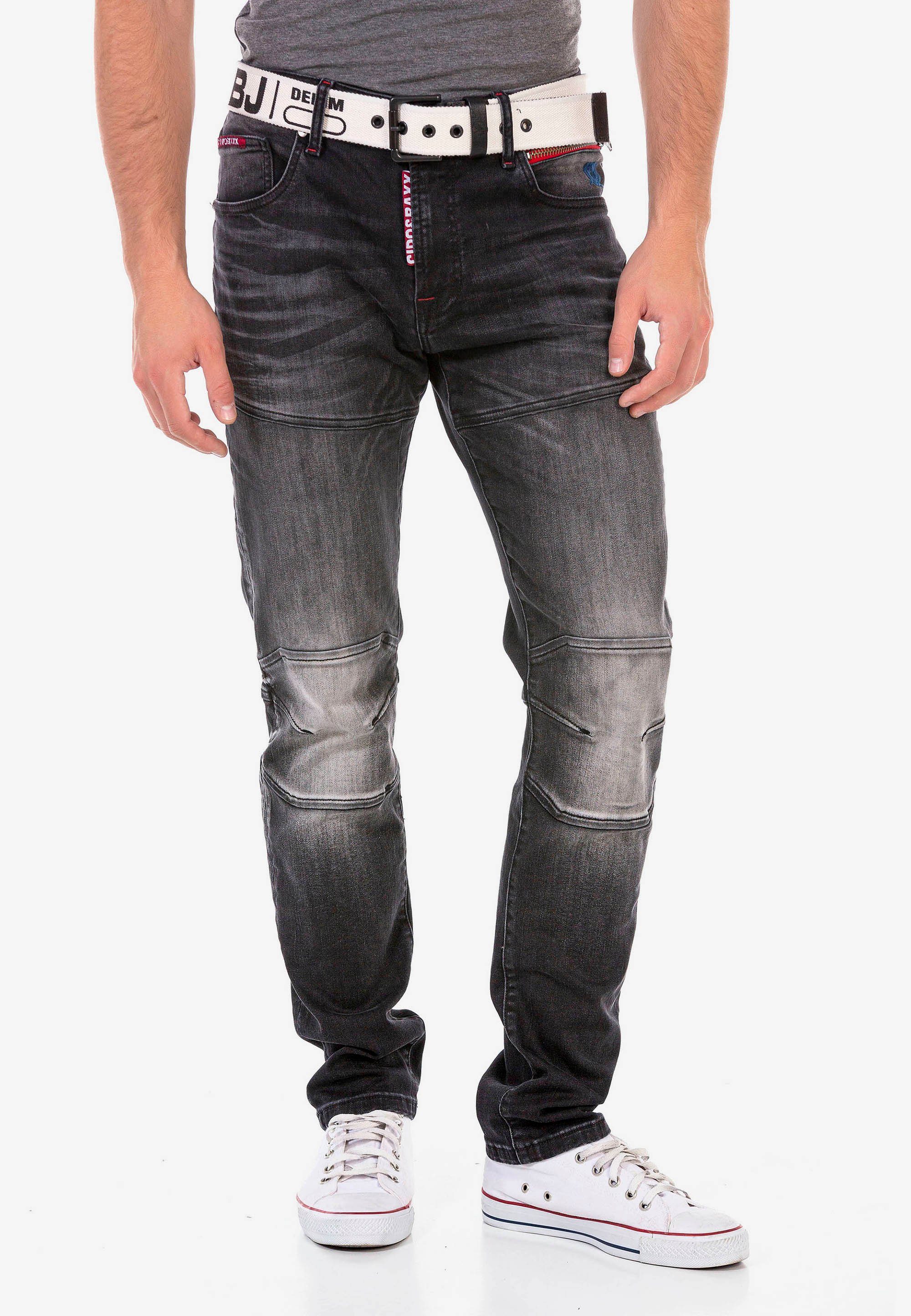 Cipo & Baxx Straight-Jeans mit cooler Used-Waschung | Straight-Fit Jeans