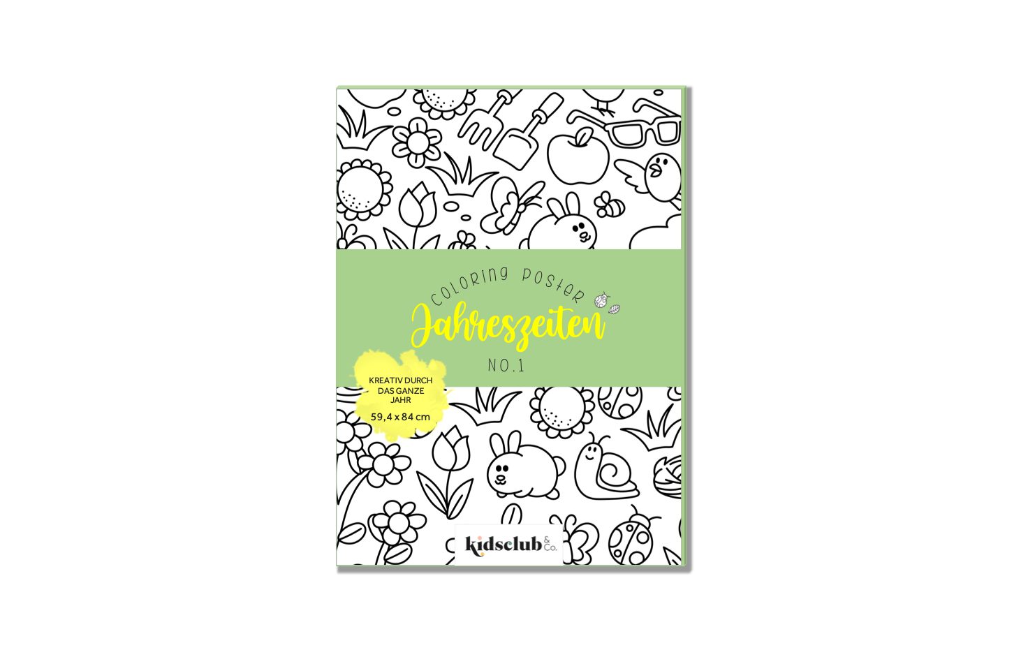 Kidsclub & Co. Malvorlage,  Ausmalposter "Jahreszeiten" - Malen & Kreativität für Kinder