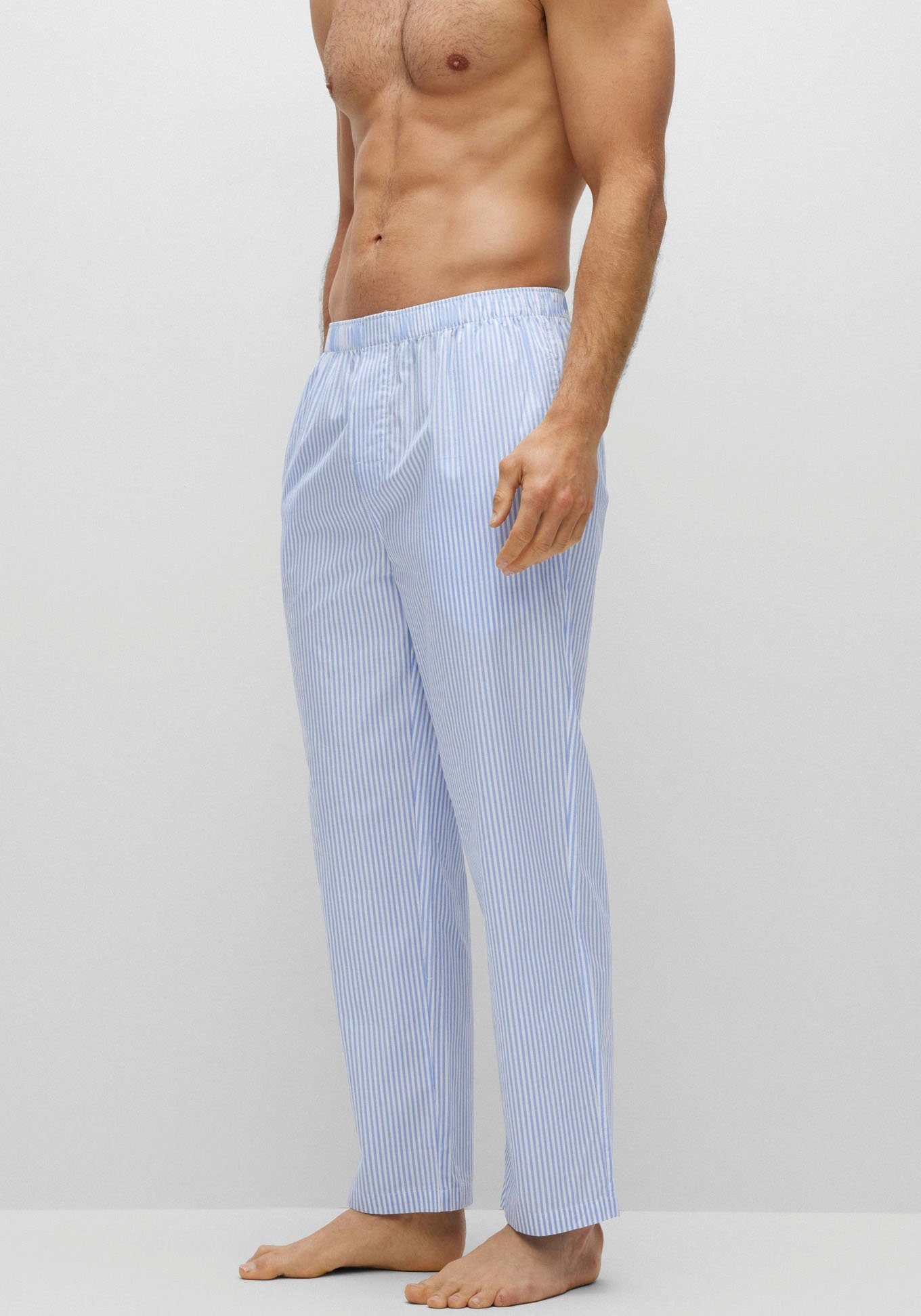 HUGO Schlafanzug Stripe Pants im modischem Strerifen & BOSS Logo-Schriftzug