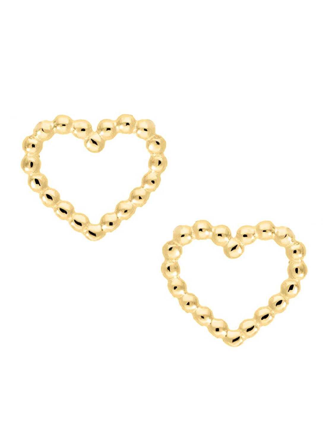 Paar Ohrstecker Damen & Mädchen Herz Gold 375 (9 Karat)