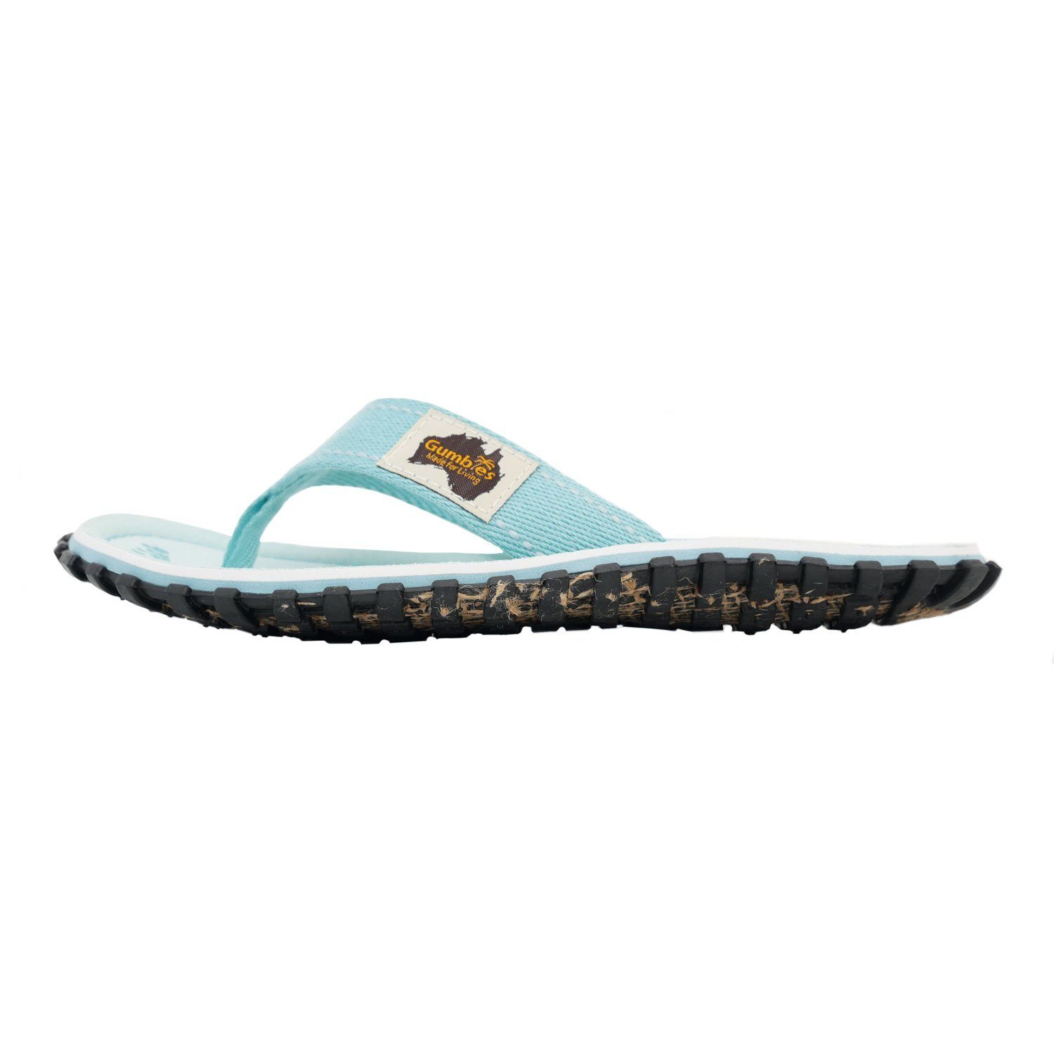 Gumbies Original in Boho Mint T-Strap-Zehentrenner aus recycelten Materialien hergestellt, stabile Gummisole