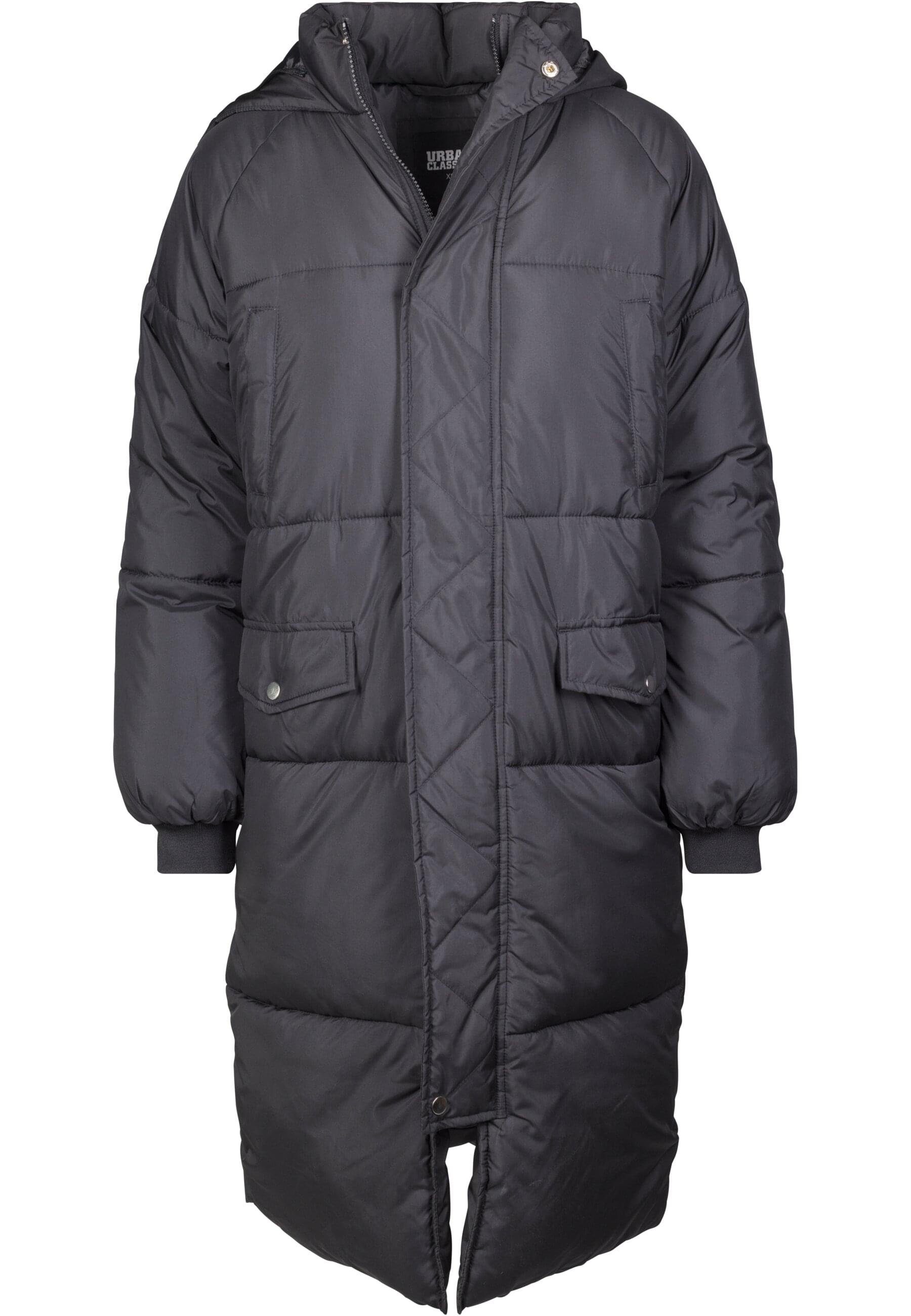 URBAN CLASSICS Outdoorjacke Damen Ladies black/black Oversize Coat Puffer (1-St) Faux Fur