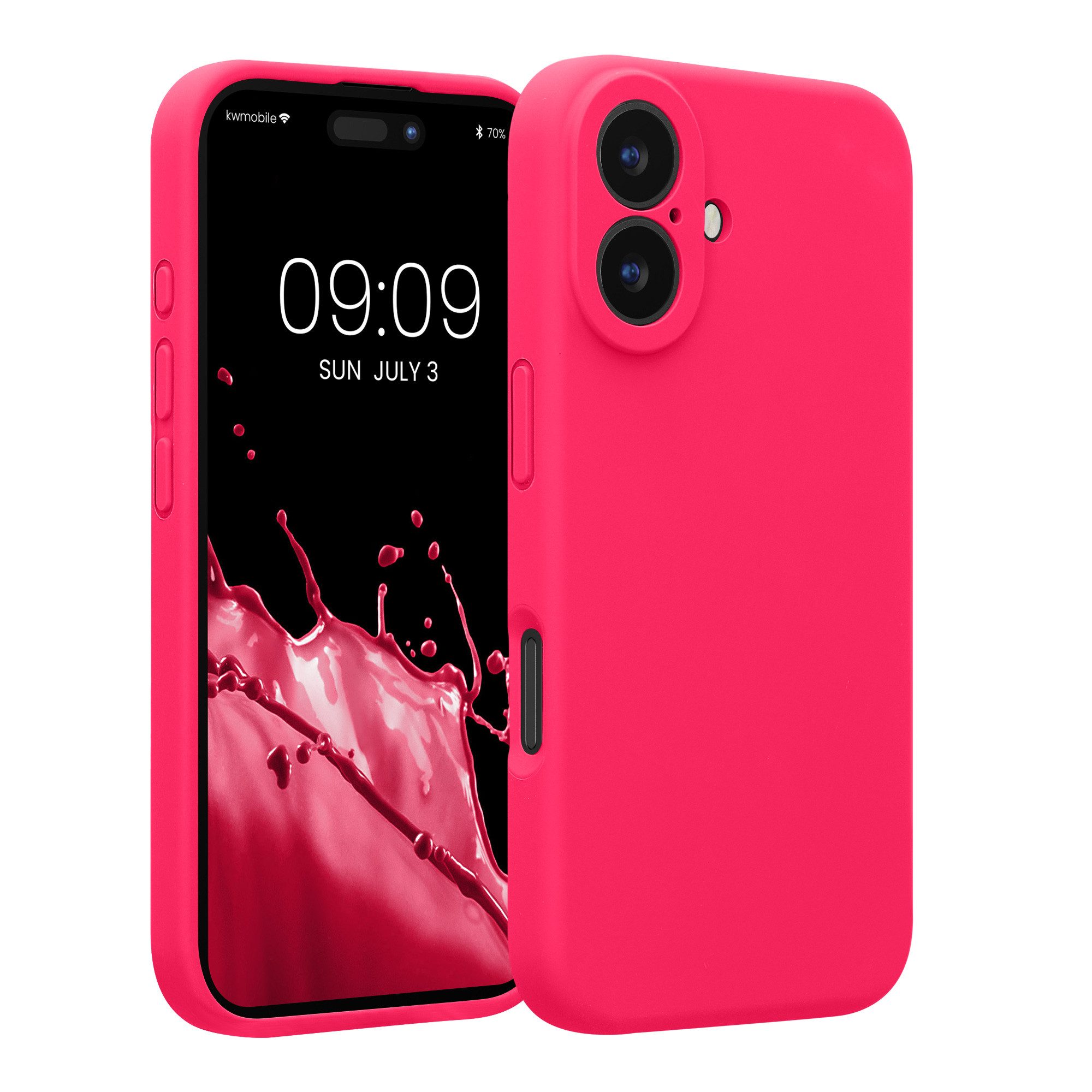 kwmobile Handyhülle Handyhülle für Apple iPhone 16 Hülle, gummierte Handy Silikon Case - Schutzhülle Cover