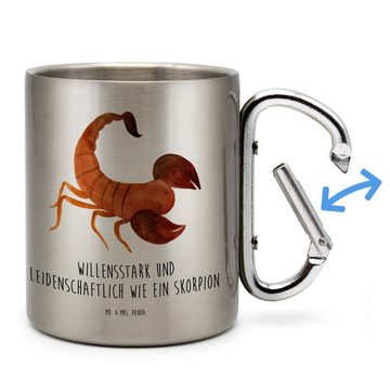 Mr. & Mrs. Panda Tasse Sternzeichen Skorpion - Transparent - Geschenk, Skorpion Geschenk, Ge, Edelstahl, Einzigartiges Design