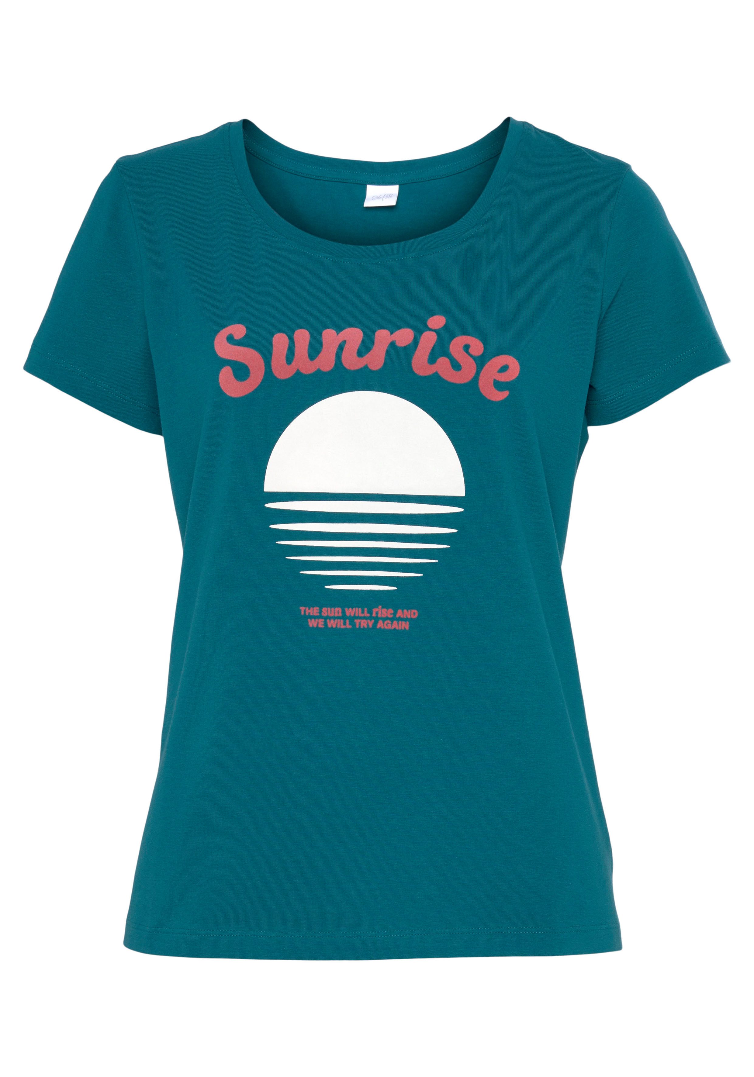 Vivance by Lascana Kurzarmshirt mit schönem Frontprint, Loungewear – Bild 2 von 5