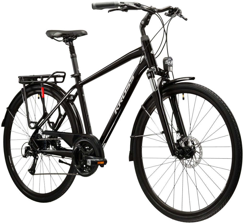 Kross Trekking Bike Trans 4.0 Black, 21 Gears, 21-Speed ​​Shimano ACERA M3020 Derailleur, Derailleur Gears