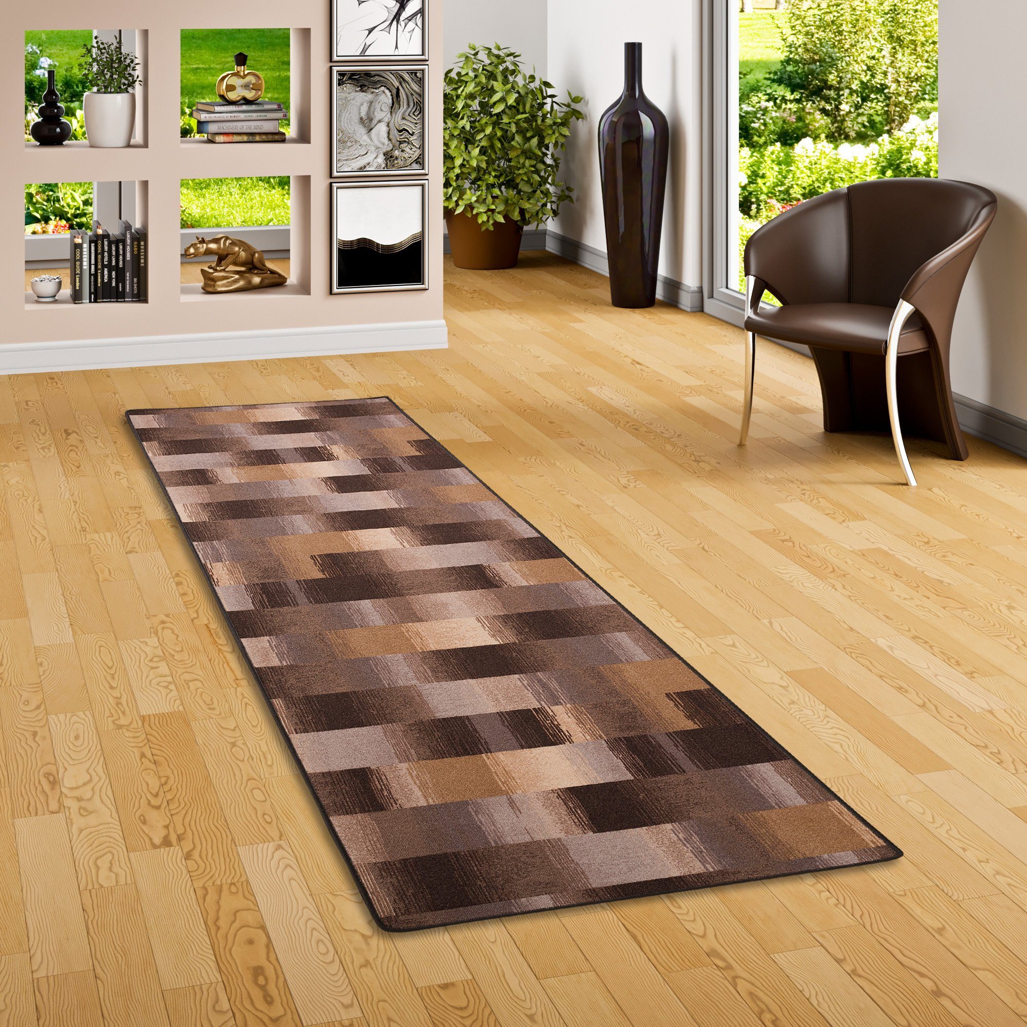 Snapstyle Designteppich Velours Läufer Teppich Mystic Karo, Eckig, Höhe: 6 mm