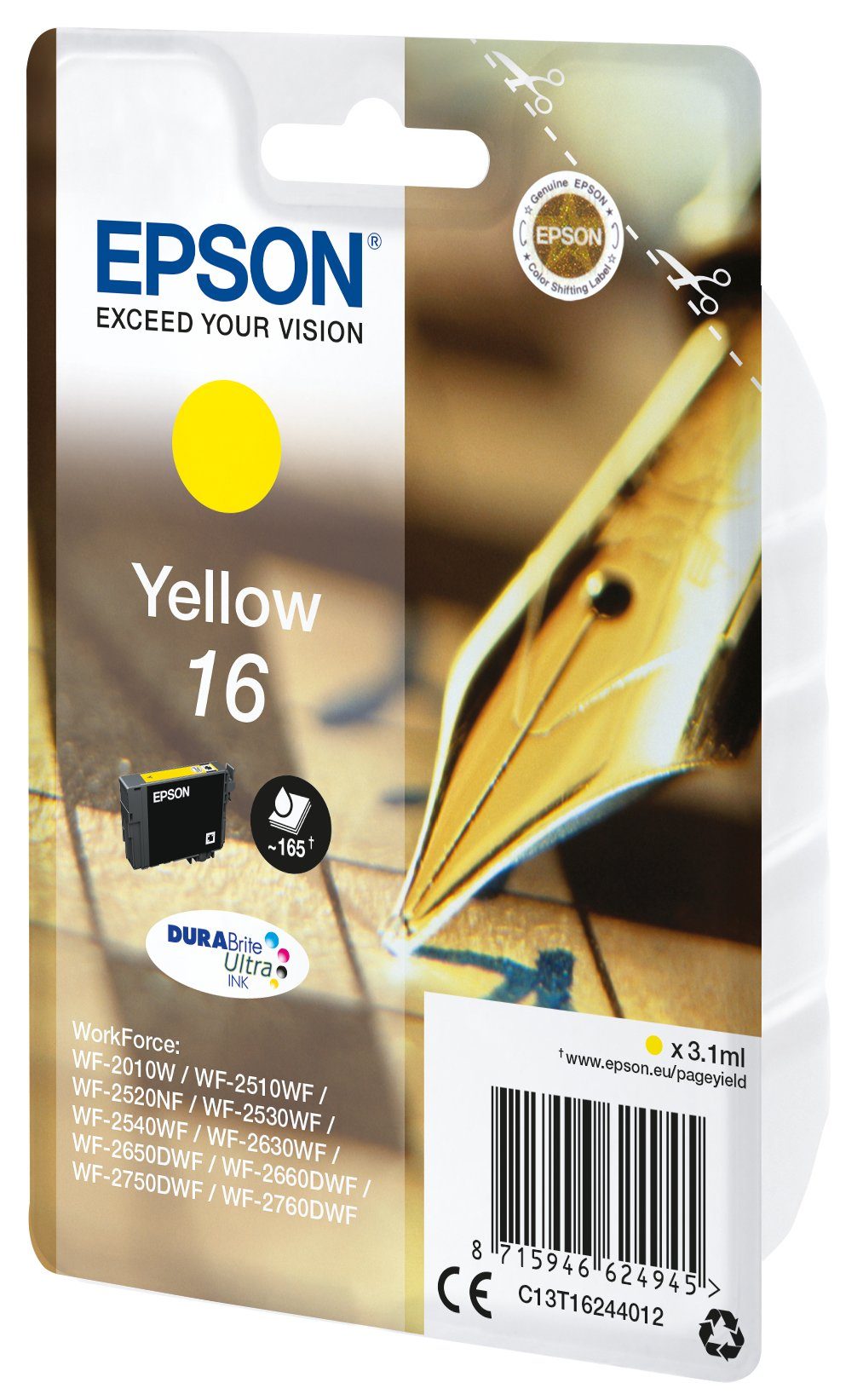 Epson Epson Pen and crossword Singlepack Yellow 16 DURABrite Ultra Ink  Tintenpatrone