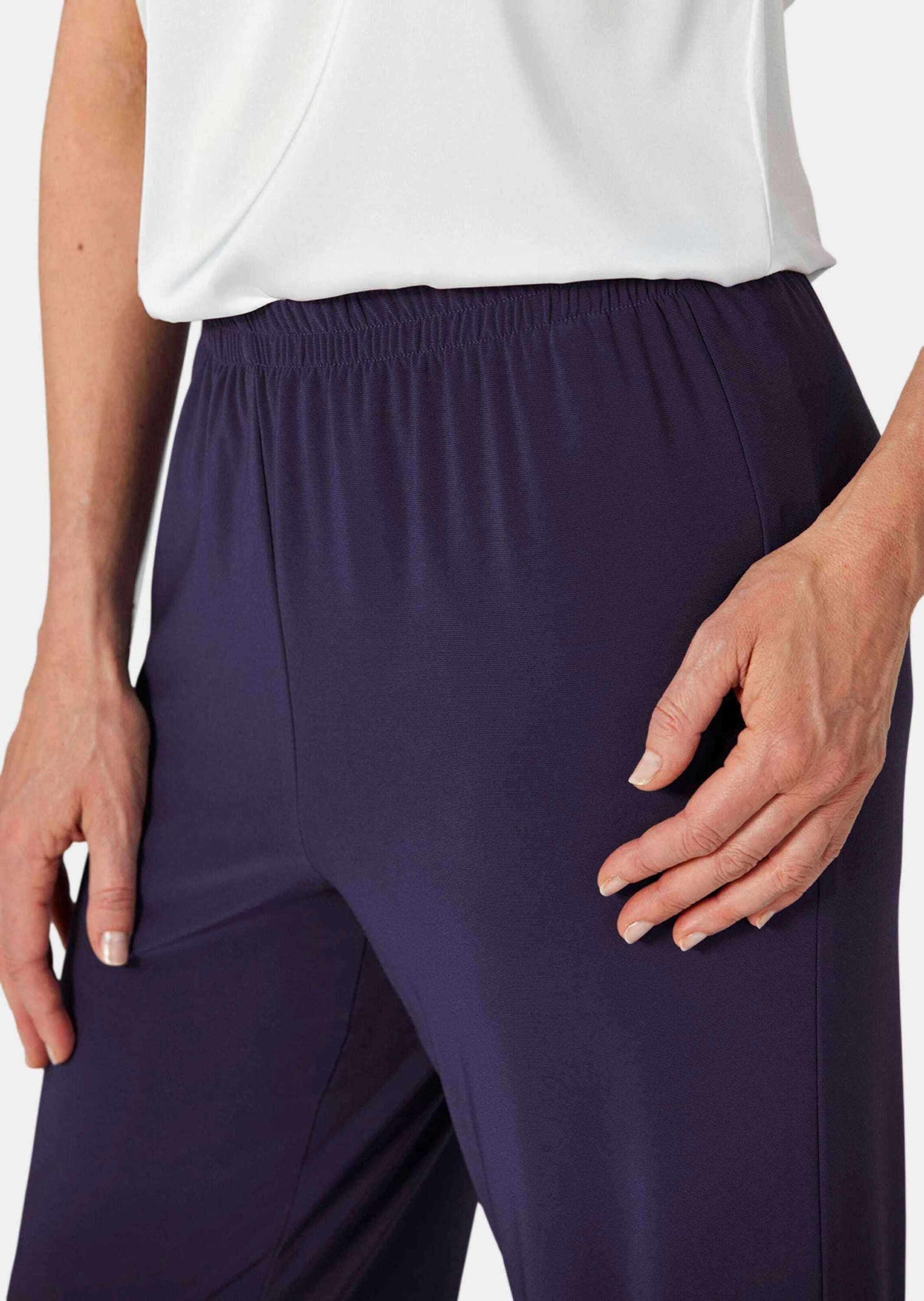 GOLDNER Schlupfhose Kurzgröße: Slinky-Hose mit weitem Bein Jerseyhose mit Schlupfbund und Knöchellänge