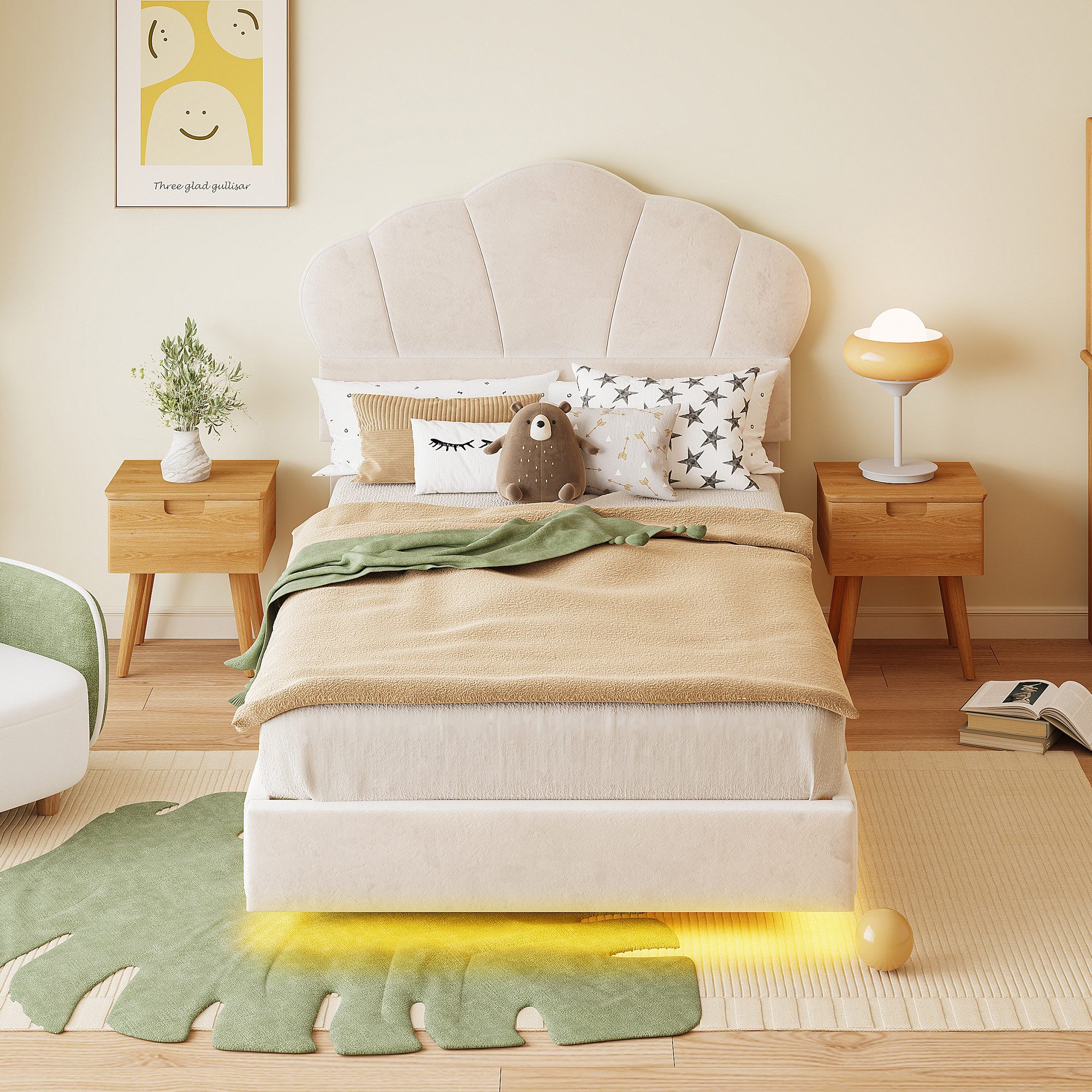 Flieks Polsterbett, LED Einzelbett 90x200cm mit günstig online kaufen