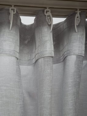 Gardine Wellenvorhang Wellengardine S-Vorhang mit Wellenband, Plisseeonline, Hakenaufhängung (1 St), halbtransparent, Wellenband mit Haken, Montagefertig