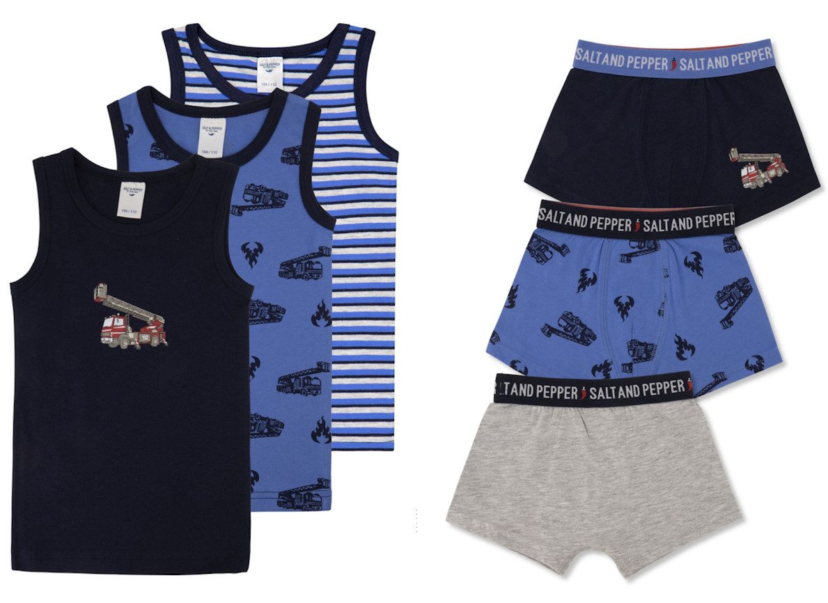 SALT AND PEPPER Boxershorts Salt & Pepper Garnitur 3er Pack Hemd Boxershorts Gr. 92/98 (Spar-Set, 6-St., 3er Pack)