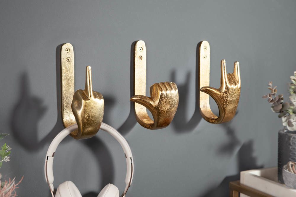riess-ambiente Wandgarderobe FINGERS gold, Metall · Dekoration · Kleiderhaken – Bild 2 von 5