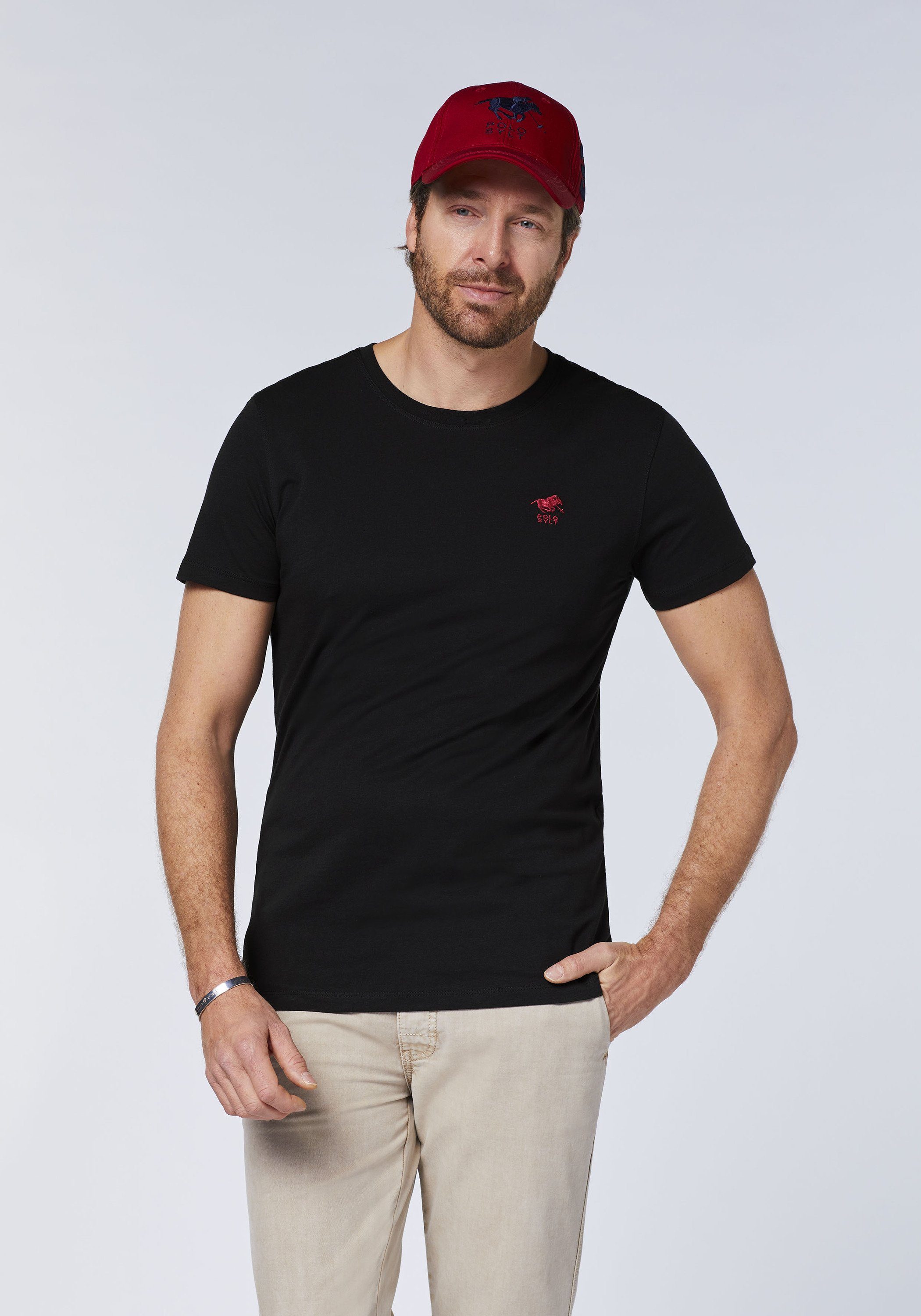 Polo Sylt T-Shirt mit gesticktem Beauty 19-3911 Black Logo-Symbol