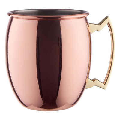 BUTLERS Cocktailglas Moscow Mule Becher Cocktailbecher Edelstahlbecher Cocktailtasse, Edelstahl, in Rosegold 470 ml