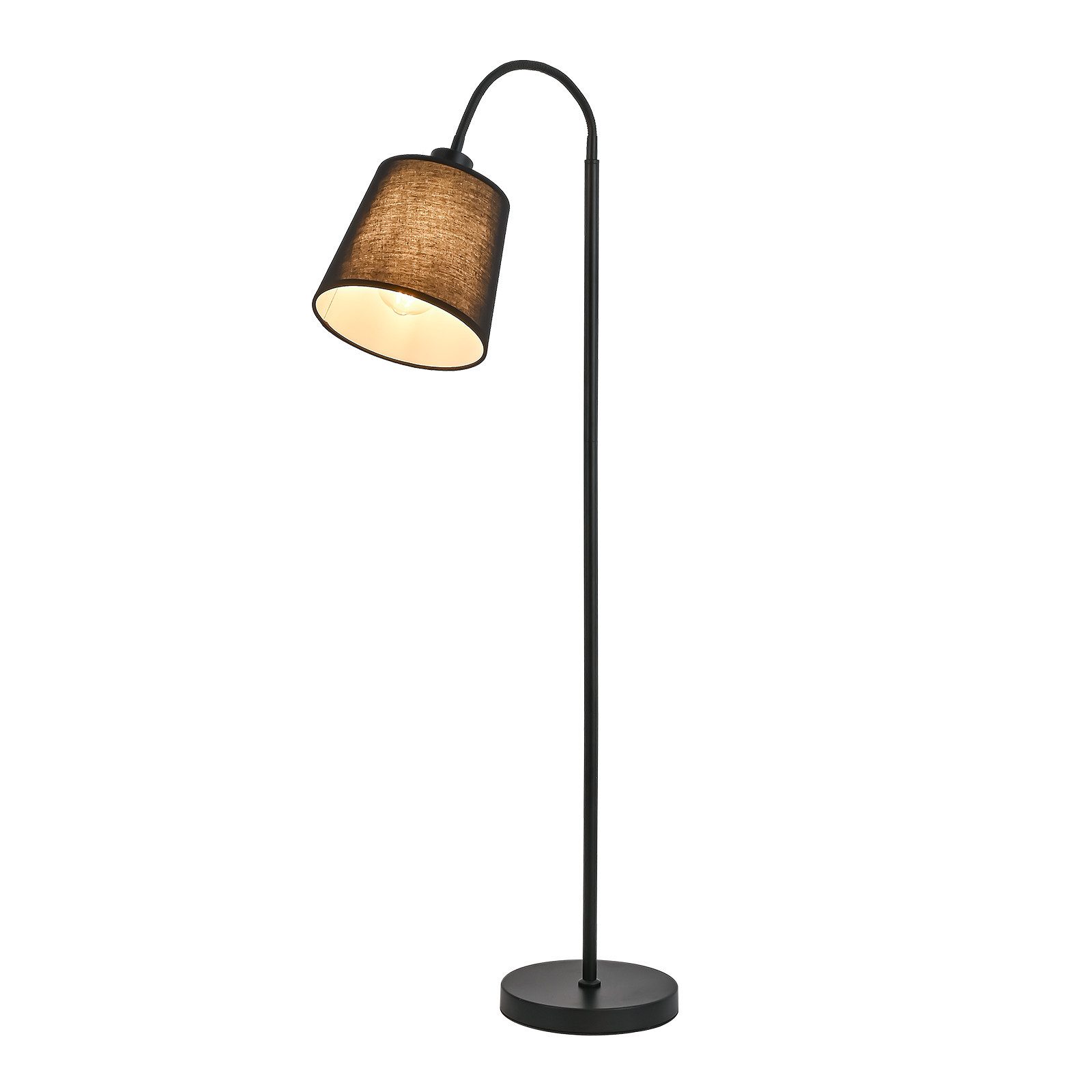 Nettlife Stehlampe Schwarz Beige Stoff stehleuchte drehbarem Lampenschirm Moderne E27, ohne Leuchtmittel, Fassung 360° drehbarem Lampenschirm für Wohnzimmer Sch – Bild 3 von 5