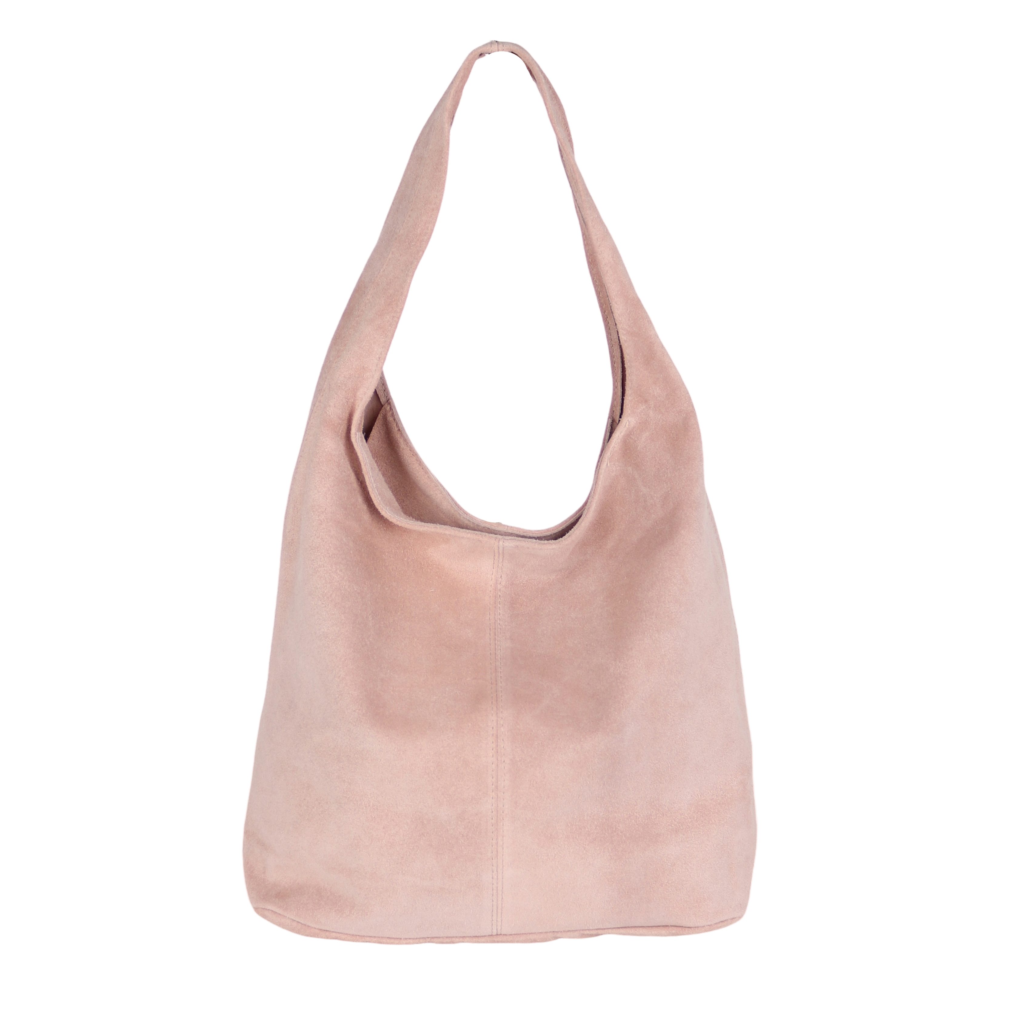 MIRROSI Beuteltasche Damen aus Wildleder, Made in Italy, Shopper Tasche (ca.33x32x16cm)