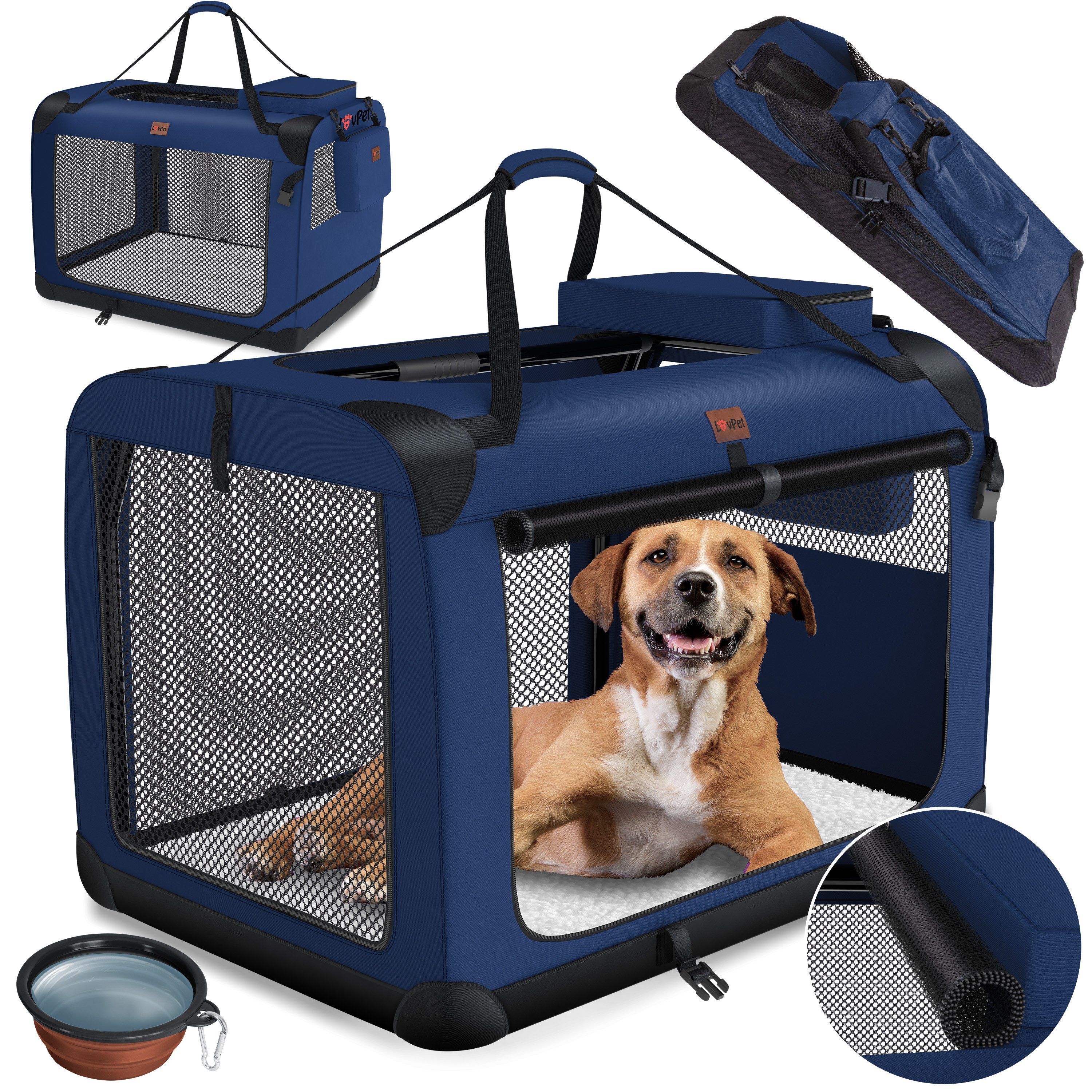 Lovpet Tiertransportbox bis 7 kg, Hundetransportbox faltbar Inkl.Hundenapf  Transporttasche Hundetasche Transportbox für Haustiere, Hunde und Katzen  Haustiertransportbox online kaufen | OTTO