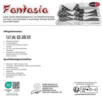 Bettwäsche Fantasia Winter Bettgarnitur Lammfell Optik 135x200 Stella beige, CelinaTex, Polyester, 2 teilig