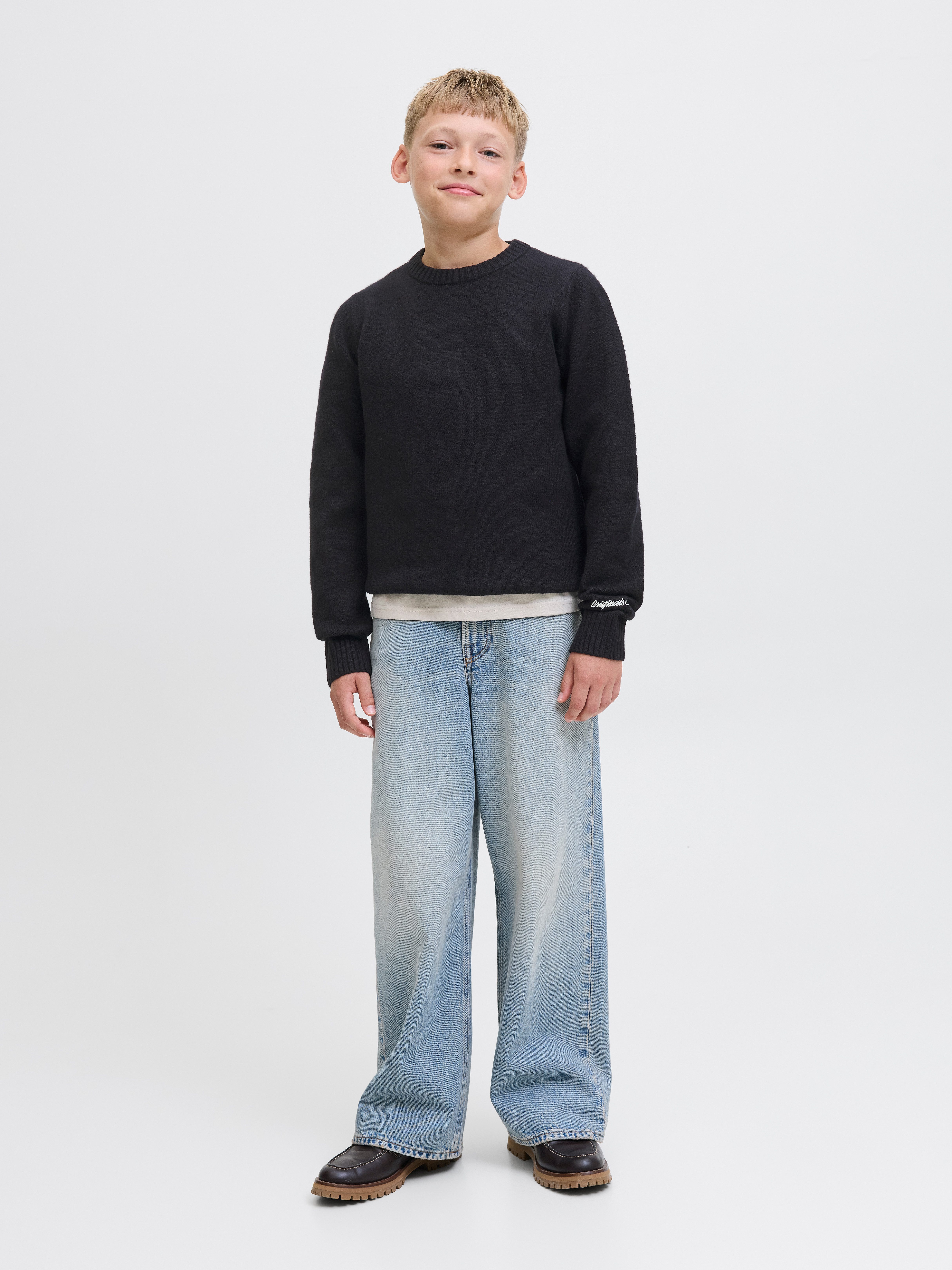Jack & Jones Junior Rundhalspullover JORNORREBRO KNIT CREW NECK JNR Baumwollmischung, locker geschnitten – Bild 5 von 5