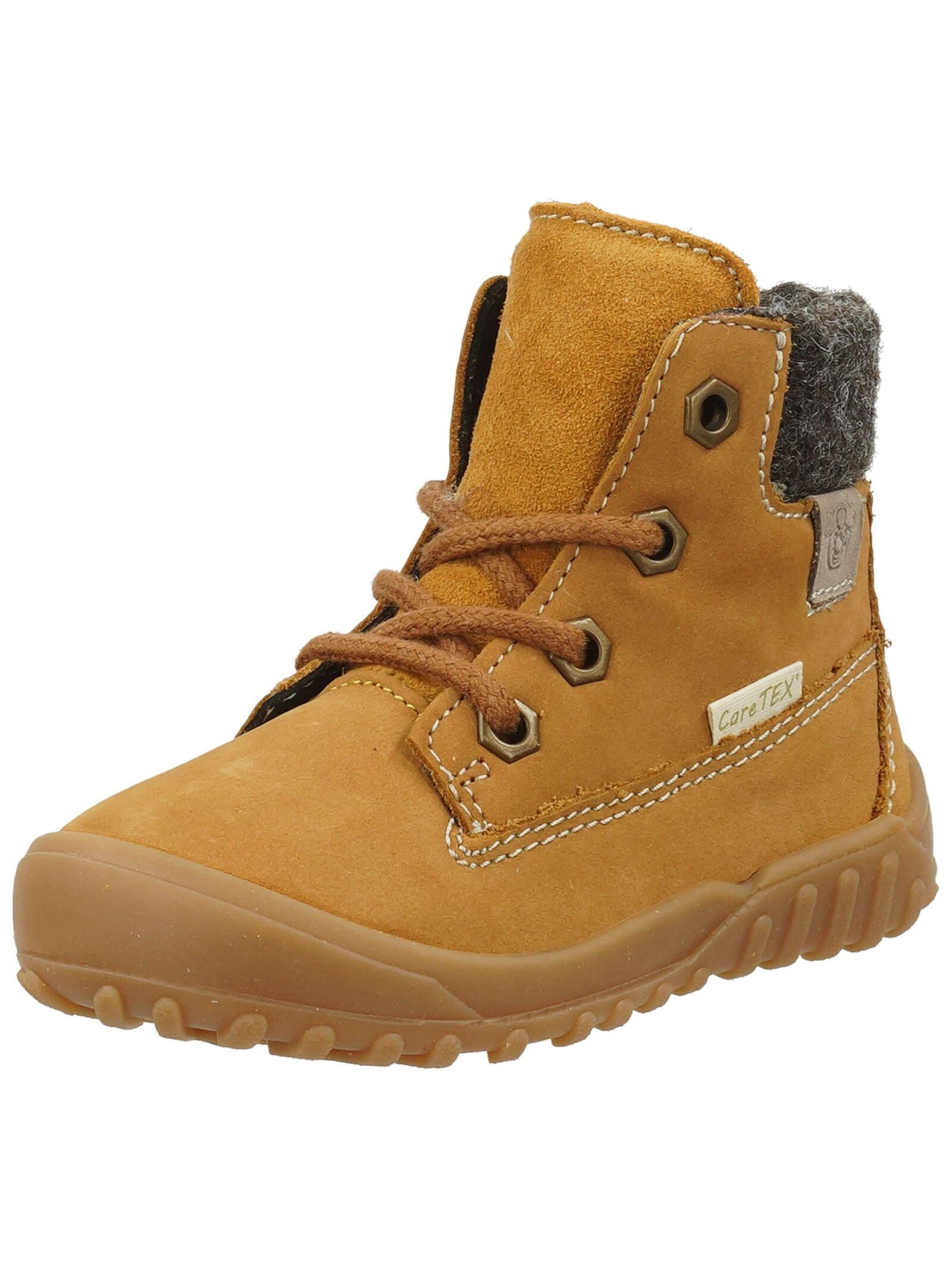 Stiefelette Leder/Textil . Schnürstiefelette