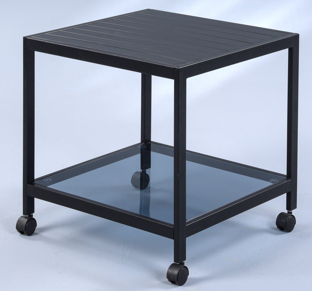 bv-vertrieb Glastisch - Couchtisch auf Wohnzimmertisch Rollen (4351) Glastisch schwarz
