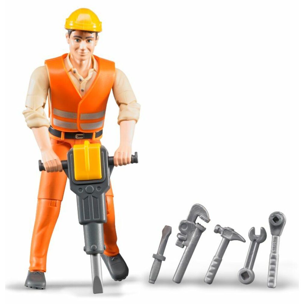 Bruder® Spielfigur bruder Bauarbeiter mit ZubehÃ¶r, Spielfigur