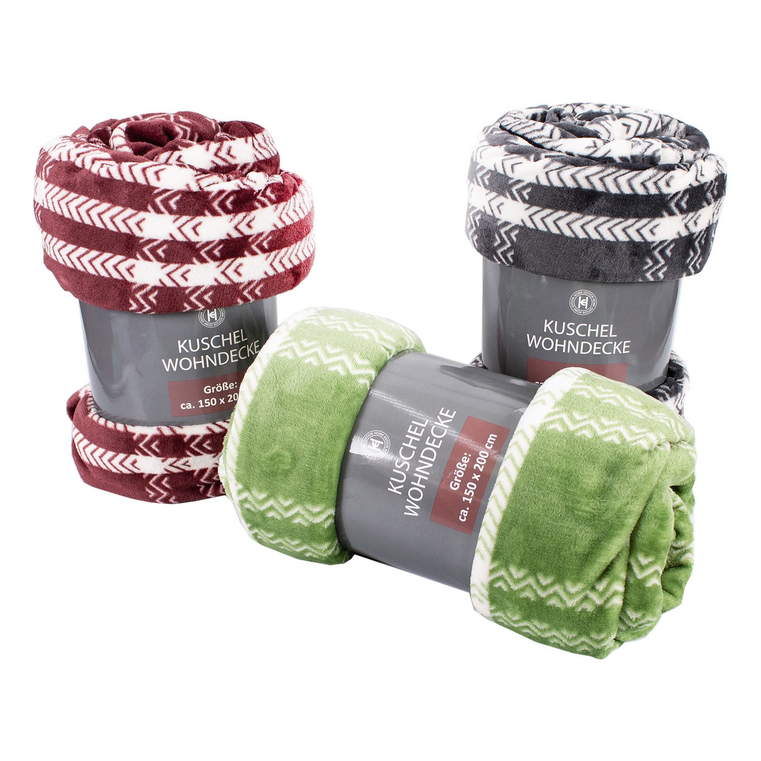 Wohndecke Karo Flanell Wohndecke Kuscheldecke Wolldecke Sofadecke 150x200cm, Mojawo