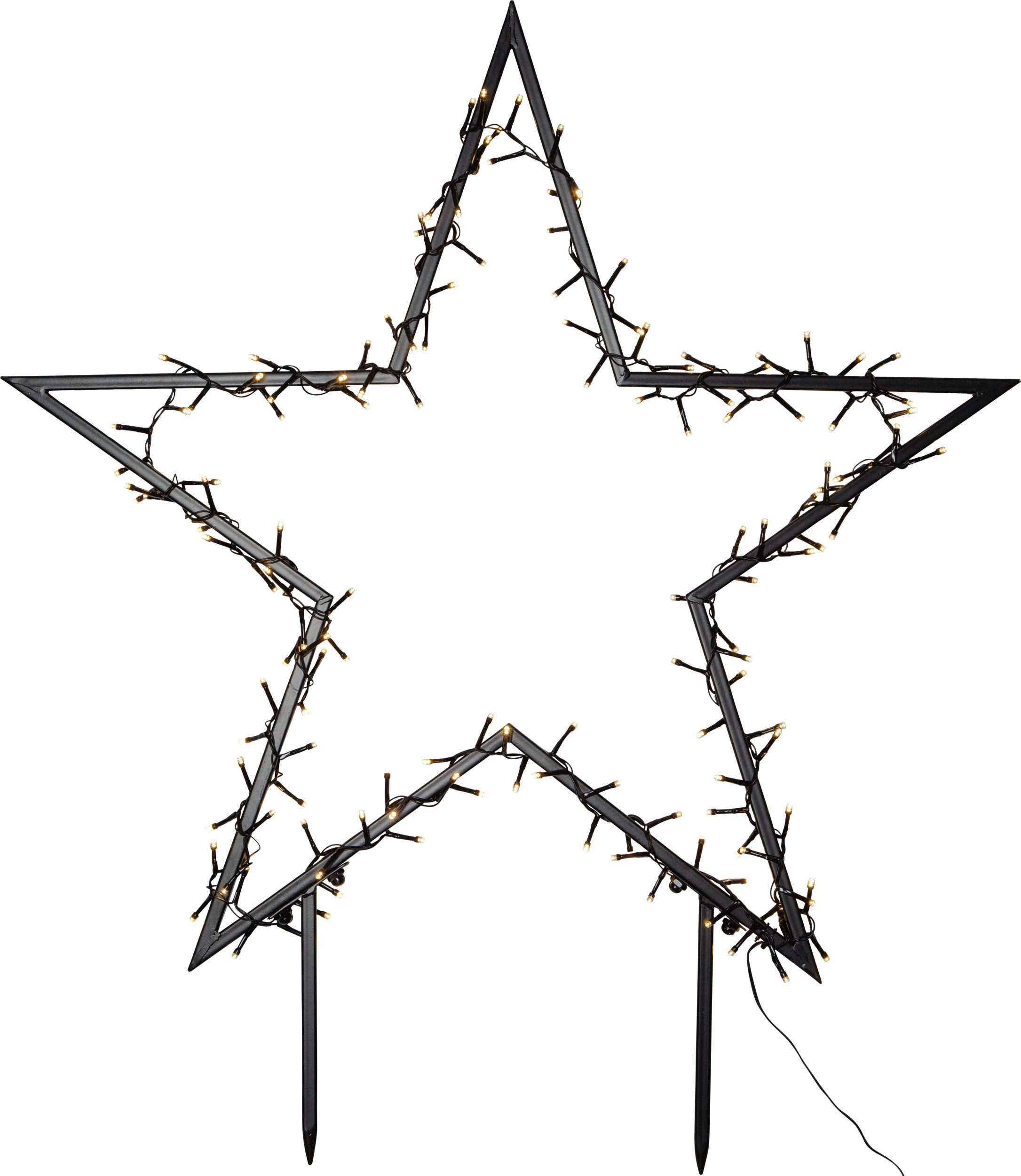 EGLO LED Stern LED Stern außen, Weihnachtslicht Garten mit Erdspieß und Timer, IP44, LED fest integriert, Warmweiß, aus Stahl und Kunststoff, Weihnachtsbeleuchtung, Christmas