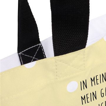 Mr. & Mrs. Panda Shopper Avocado Glücklich - Gelb Pastell - Geschenk, Einkaufsbeutel, Gesund, (1-tlg), Einzigartige Designs