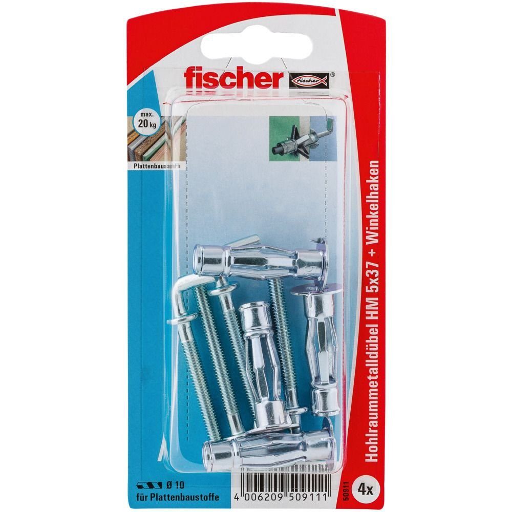 Fischer Befestigungstechnik fischer Schrauben- und Dübel-Set Fischer Hohlraumdübel 5.0 x 37 mm - 4 Stück