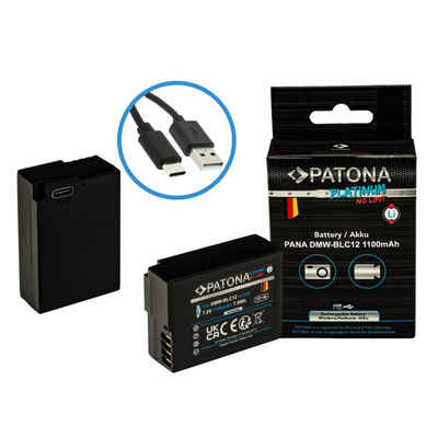 Patona 2x Akku für Panasonic DMW-BLC12 mit USB-C Input Kamera-Akku Ersatzakku Akku 1100 mAh (7,2 V, 2 St), FZ2000 FZ300 GX8 G81 GH2