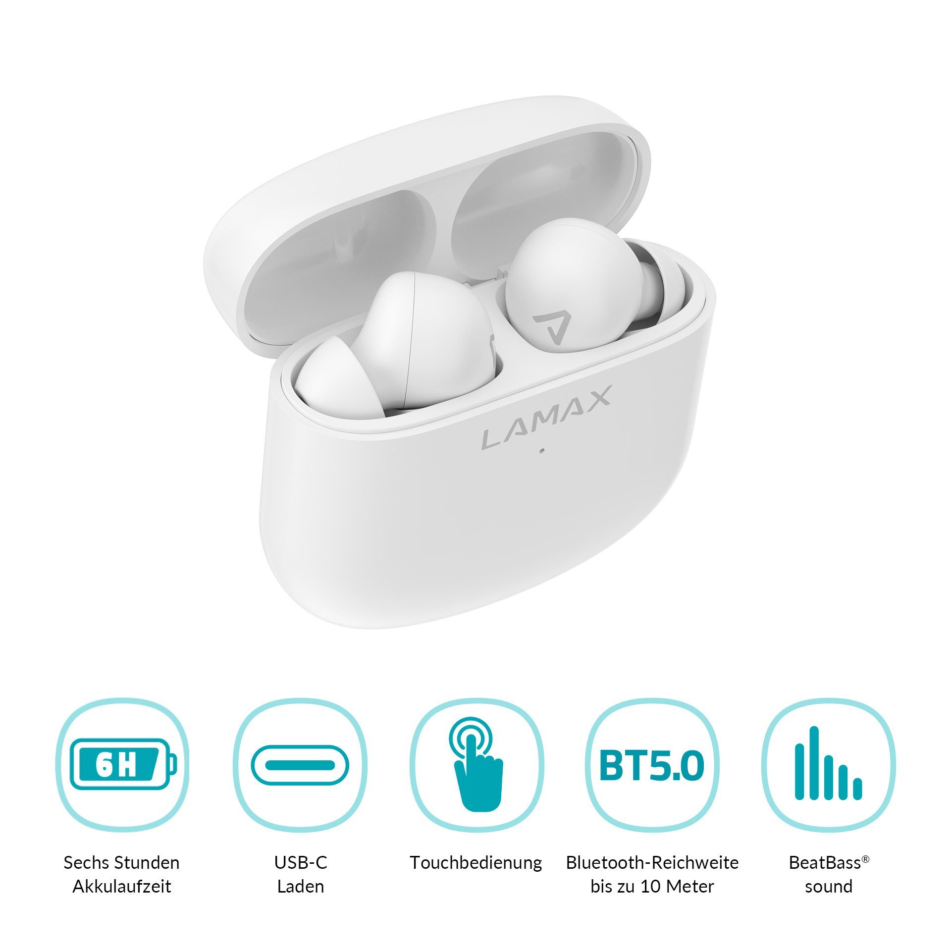 (Freisprechfunktion, Bluetooth wireless LAMAX Trims1 mit Kopfhörer 5.0) Lautstärkeregelung,