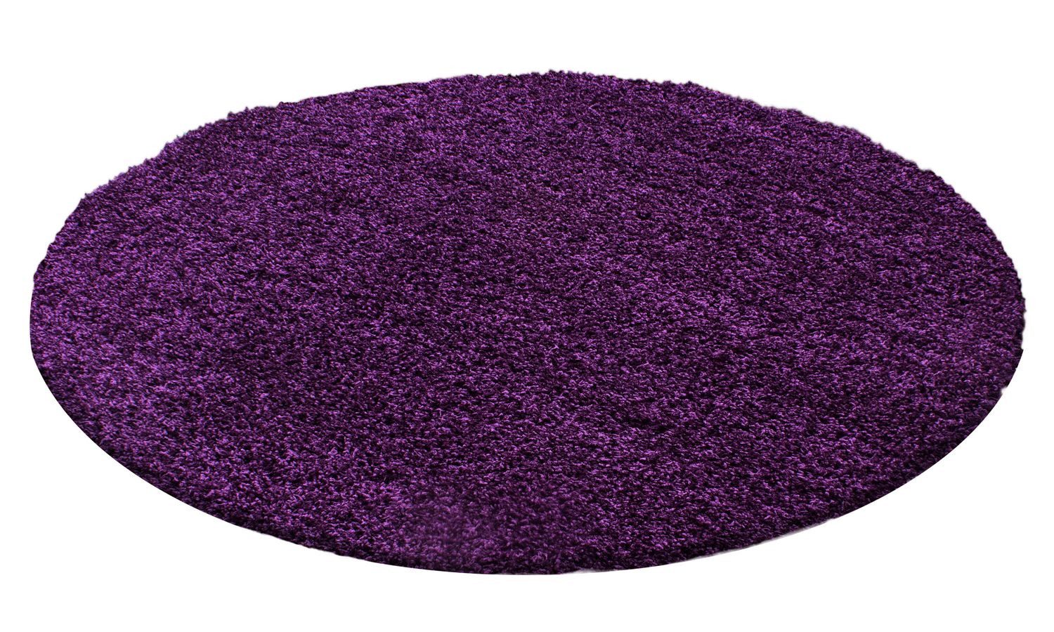 Teppich Boss Teppich Hochflor Teppich Lux in Lila, rund, Höhe: 30 mm, Strapazierfähig, pflegeleicht, einfarbig und ideal fürs Wohnzimmer