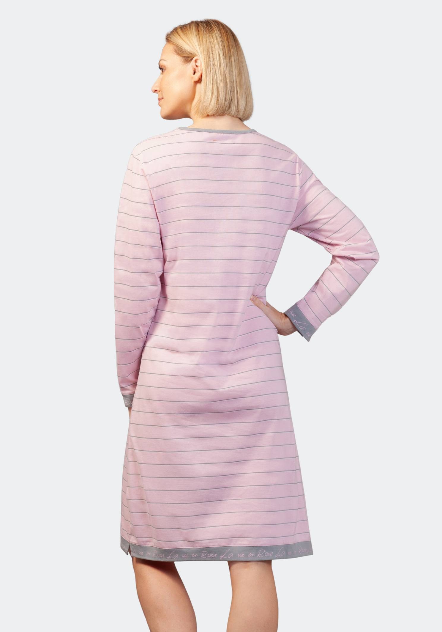 Hajo Nachthemd Nachthemd mit Bündchen, 105 cm, Klima-Komfort
