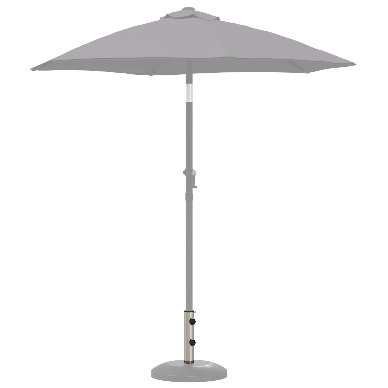 vidaXL Schirmhalter Parasol Fußrohr 0.63 kg Natürlicher Edelstahl Edelstahl, 1 tlg.
