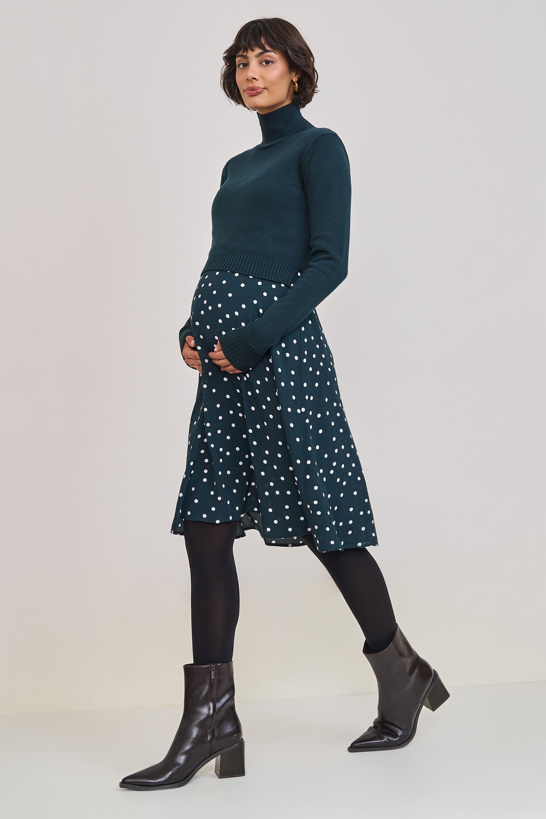 Seraphine Umstandskleid Seraphine Strickkleid mit Rollkragen, Umstandsmode (1-tlg)