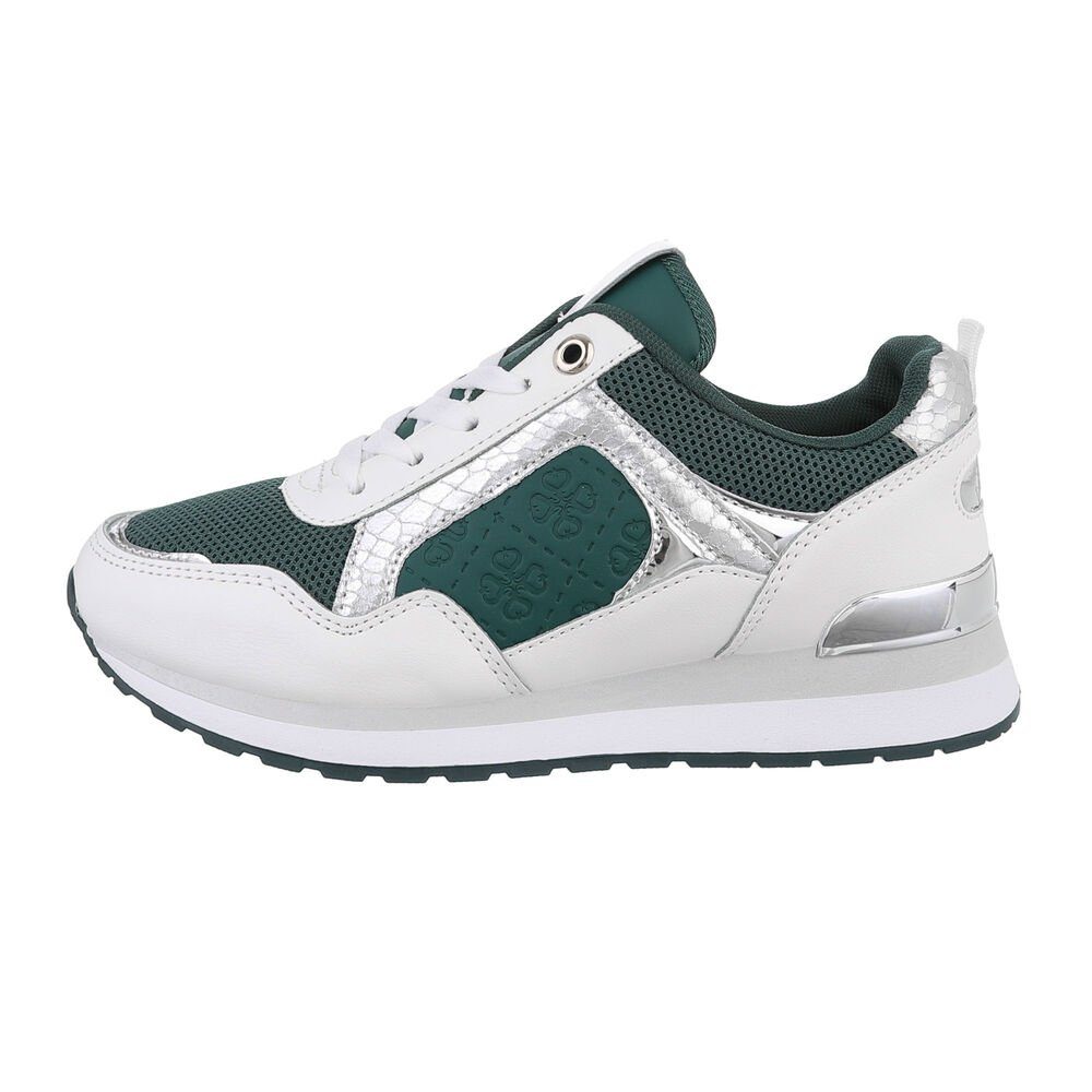 Ital-Design Damen Low-Top Freizeit Sneaker Keilabsatz/Wedge