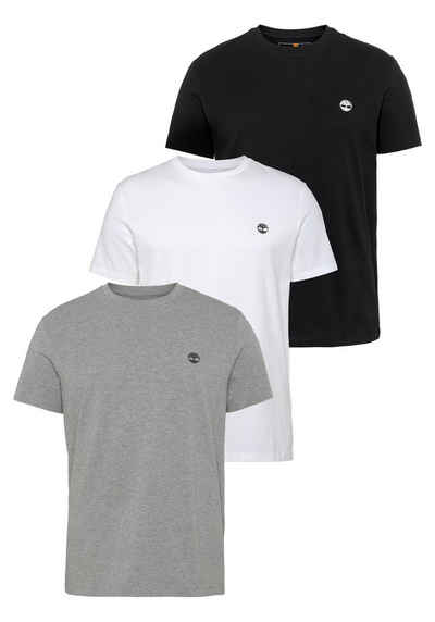 Timberland T-Shirt 3xPack Basic Jersey Crew Tee Slim Multi Color (Set, 3-tlg)