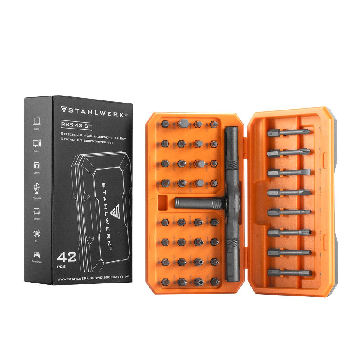 Bit- und Steckschlüsselset Ratschen-Schraubendreher-Bit-Set RBS-42 ST