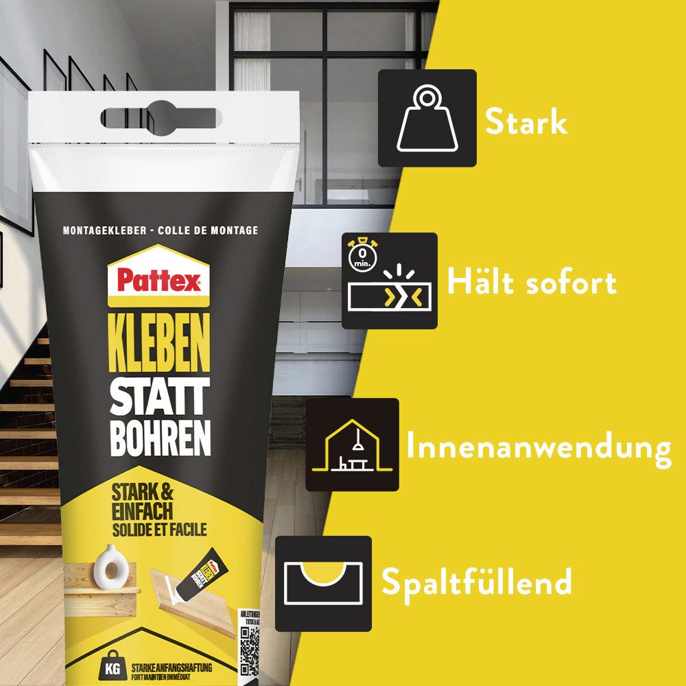 Pattex Montagekleber Pattex Kleben statt Bohren Montagekleber 250 g – Bild 5 von 5